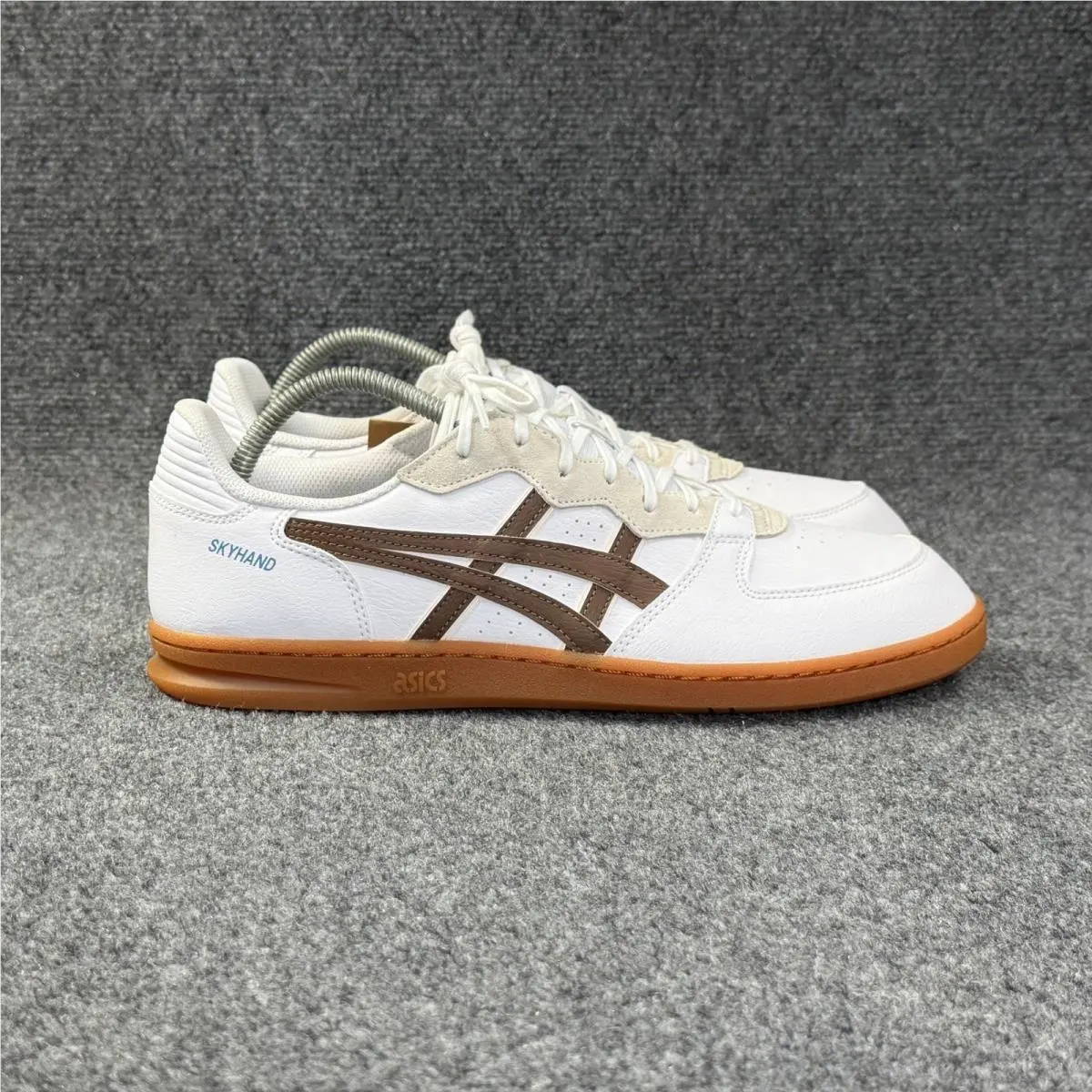 Asics Skyhand OG Sneaker Mens 12 Ivory Brown Leather Gum Low Lace Retro Athletic
