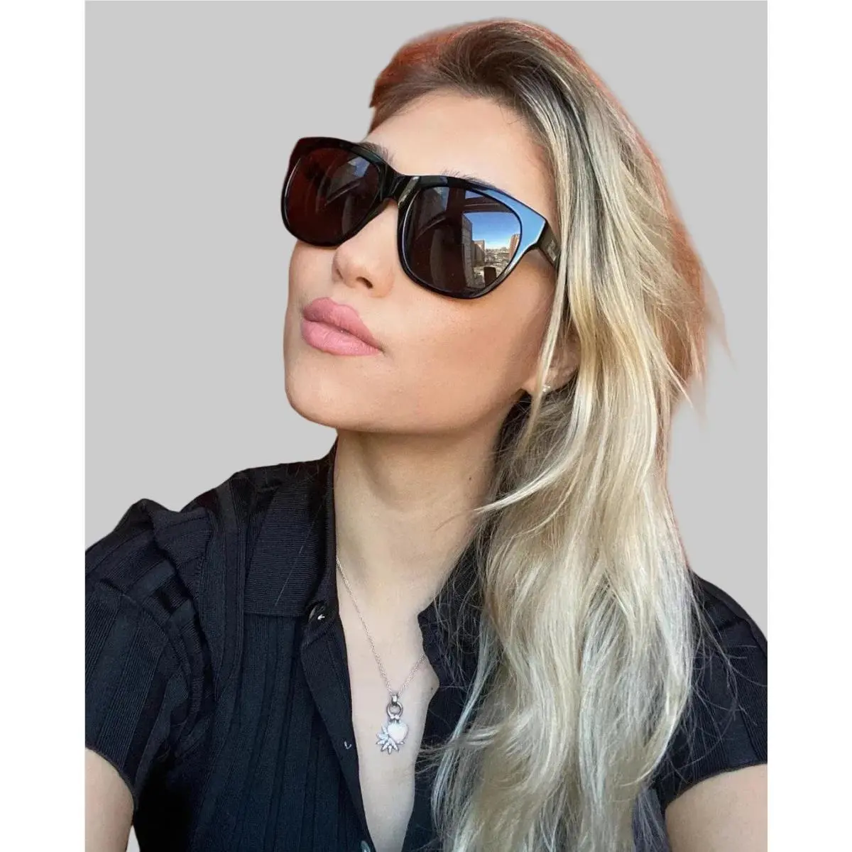 Love Moschino ML563S 01 56mm Black Oversized Women`s Sunglasses