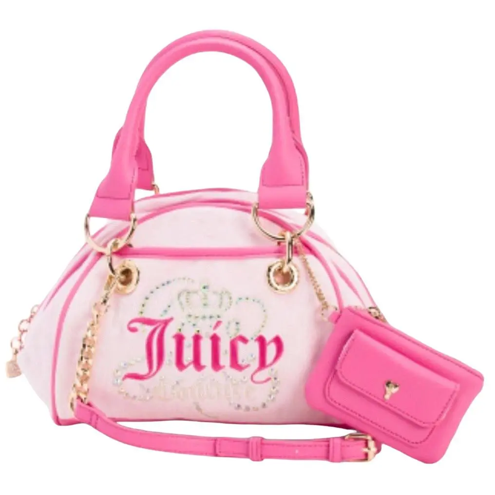 Juicy Couture Dreamy Juicy Satchel Crossbody Bag Bowler Handbag Light Pink/pink - Handle/Strap: Pink, Exterior: Pink
