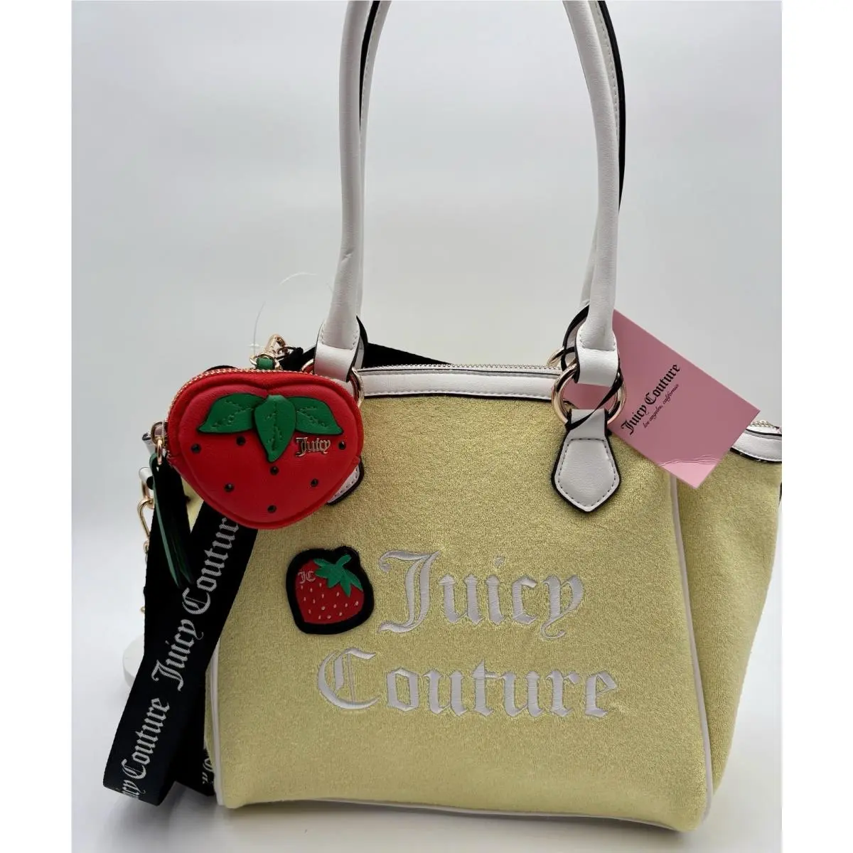 Juicy Couture Sweet N Juicy Tote Crossbody Bag Strawberry Accents