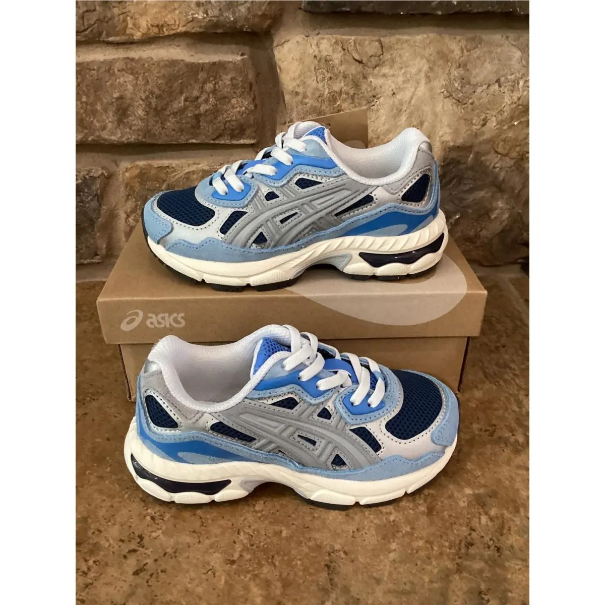 Asics Gel-nyc PS Kids Independence Blue Gravel Sneakers 1204A176-400 Size K11