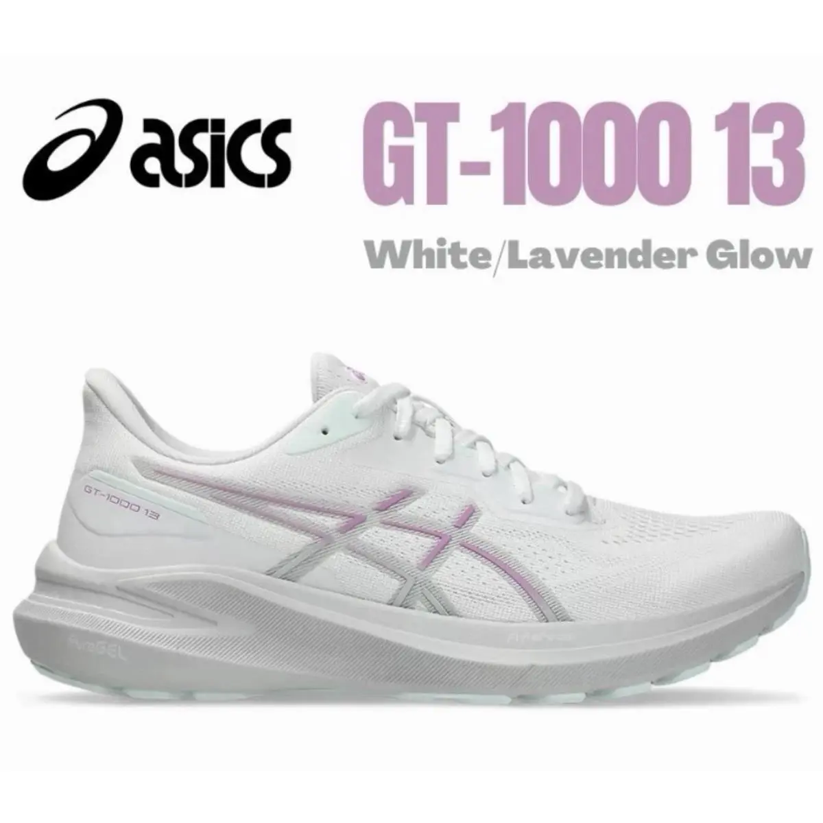 Size 9W - Asics GT 1000 US Size 9.5 White Lavender Glow Women