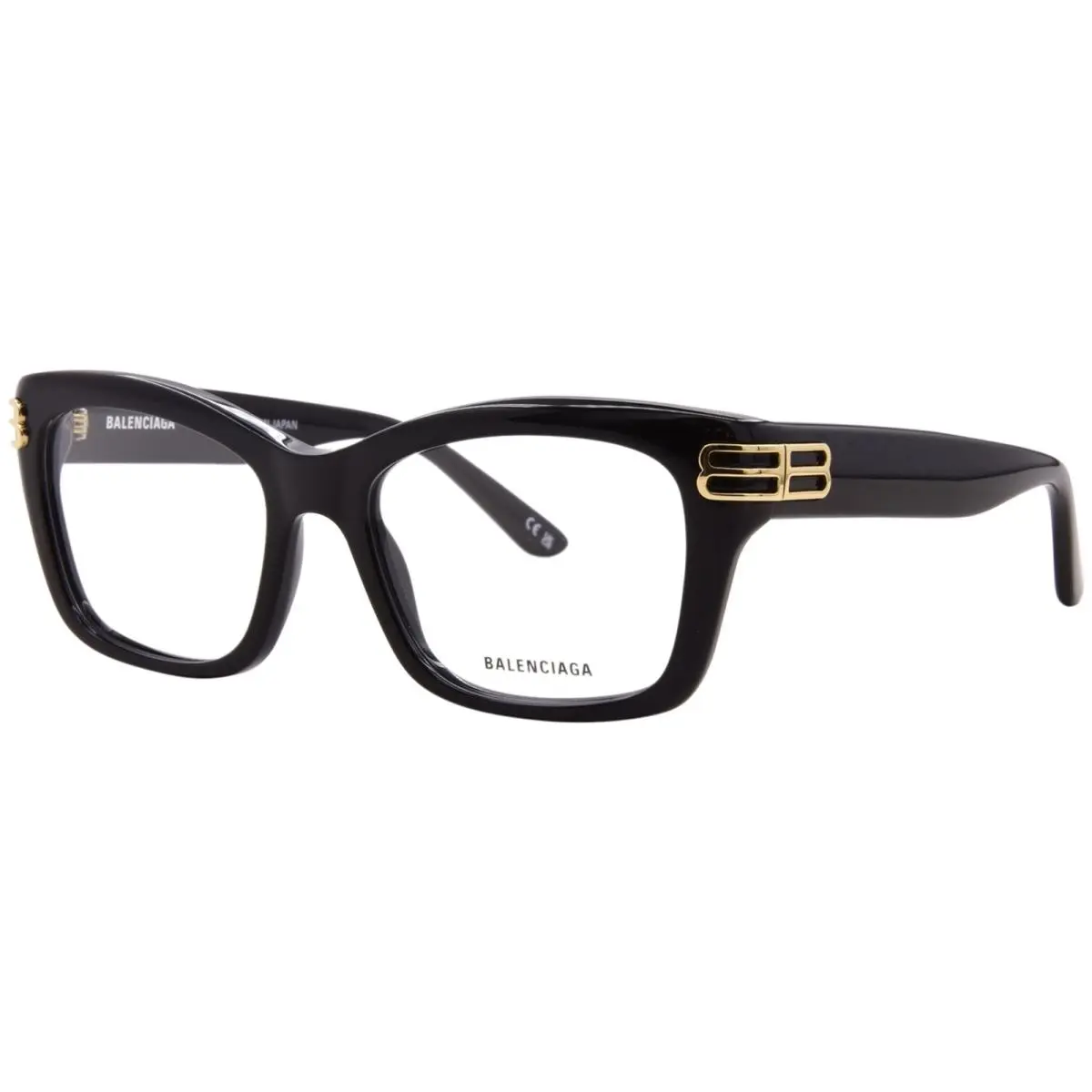 Balenciaga BB0472O 001 Eyeglasses Women`s Black Full Rim Rectangle Shape 54mm
