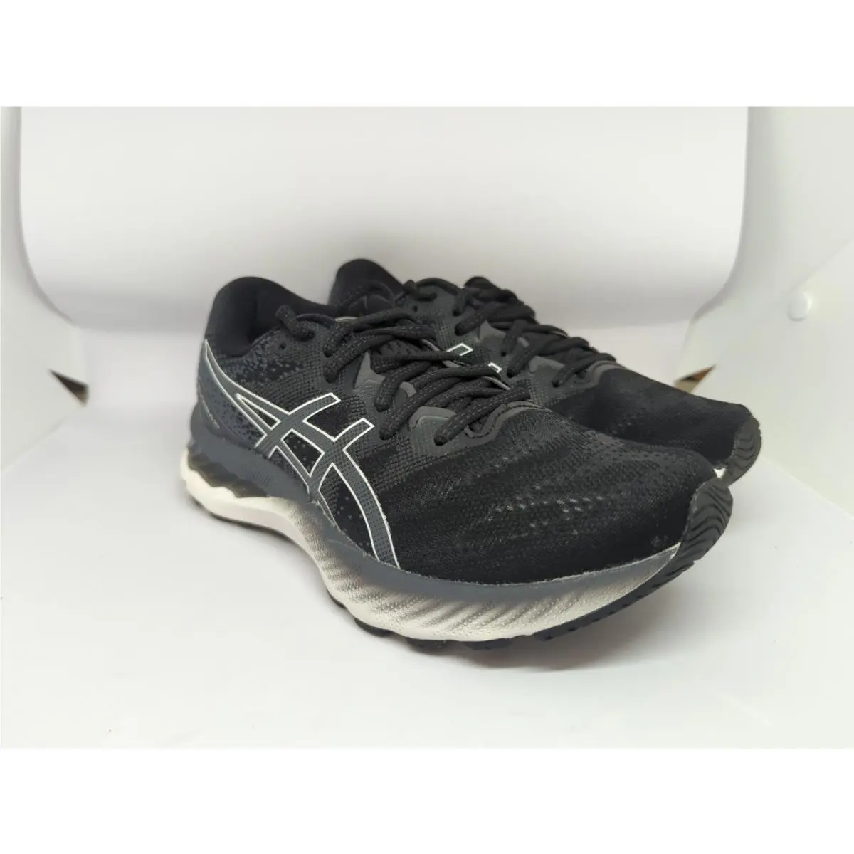 Asics Gel Nimbus 23 Womens Running Shoes Sz 5.5 Black White 1012A885-001