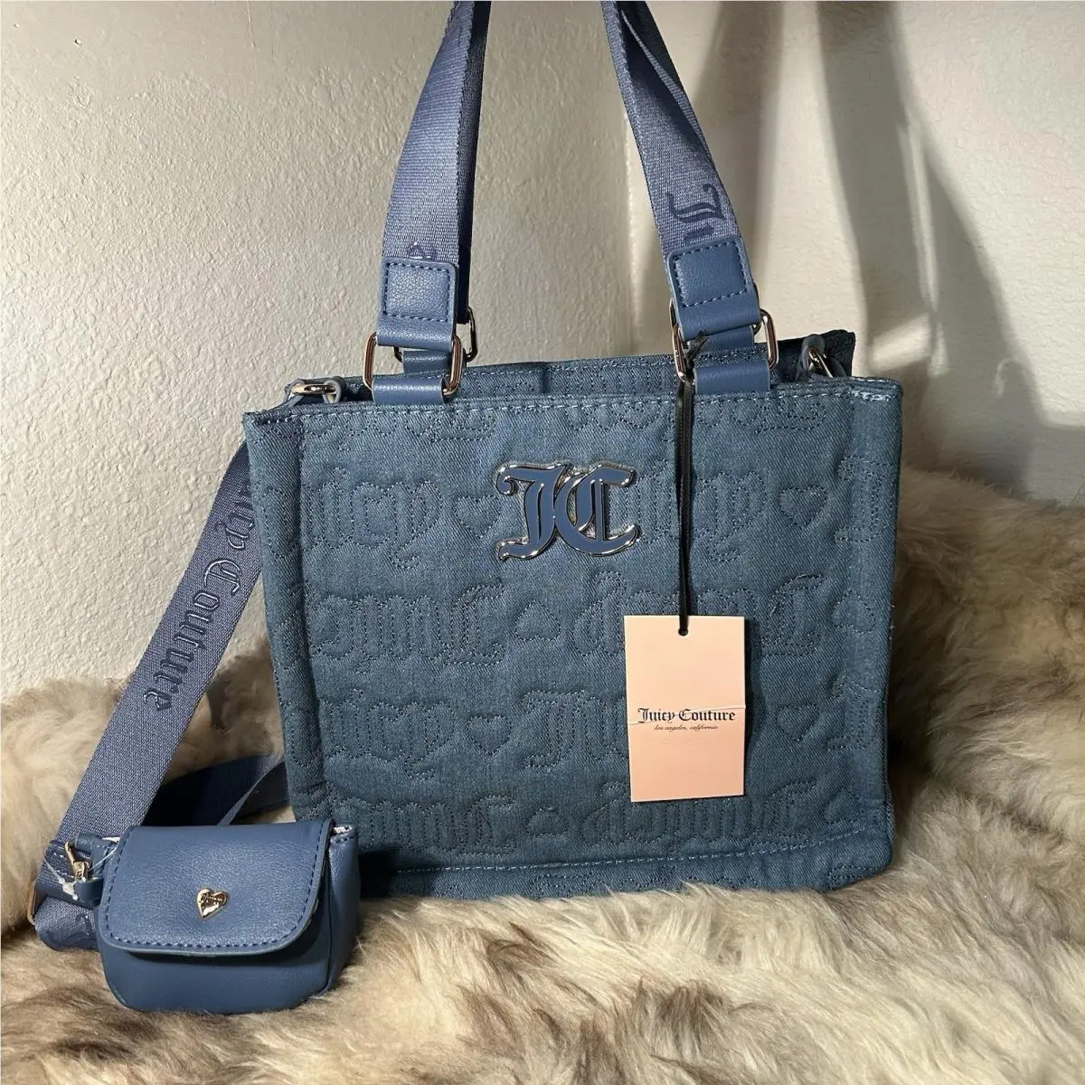 Pink League Mini Tote - Denim Blue by Juicy Couture