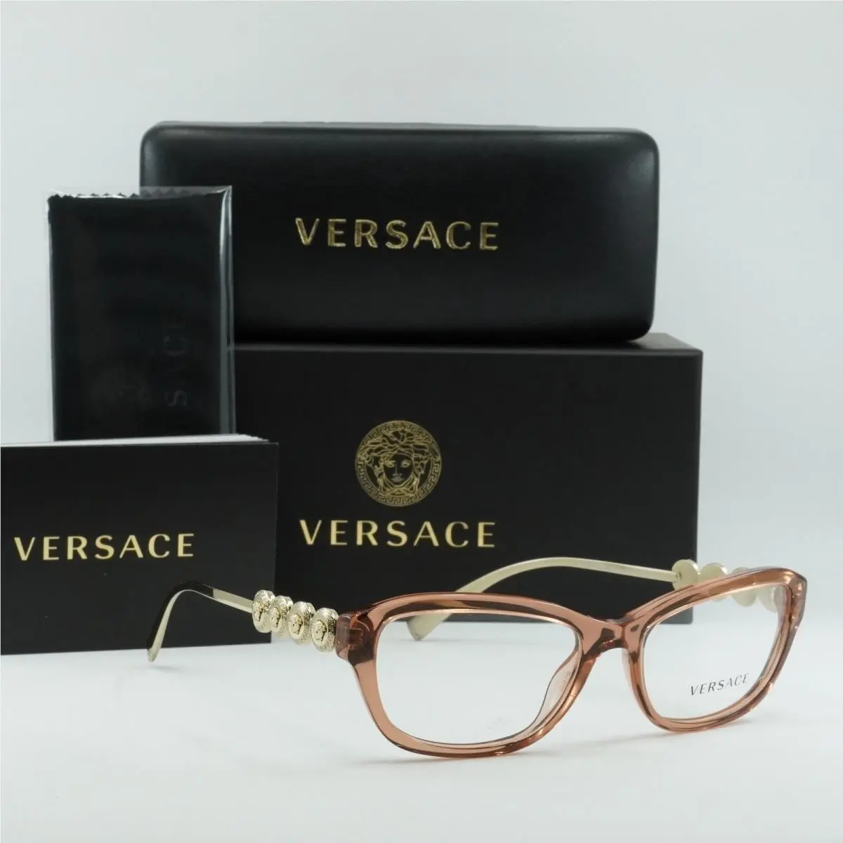 Versace VE3279 5325 Transparent Brown 54mm Eyeglasses