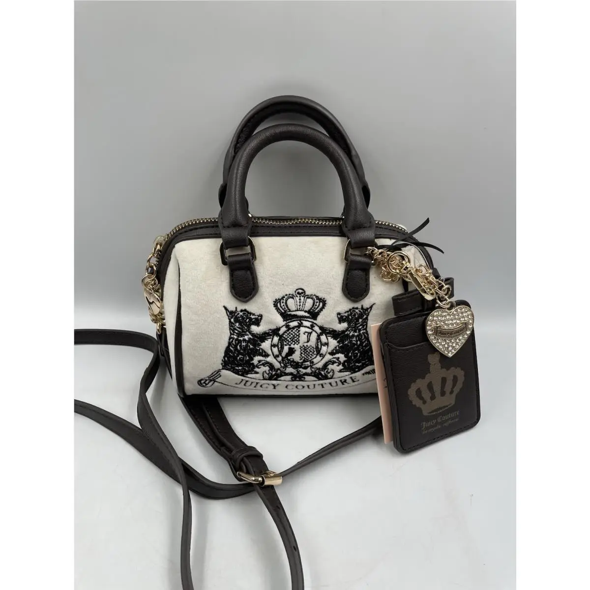Classic Scottie Dog Mini Satchel Purse Bag Crystal White by Juicy Couture