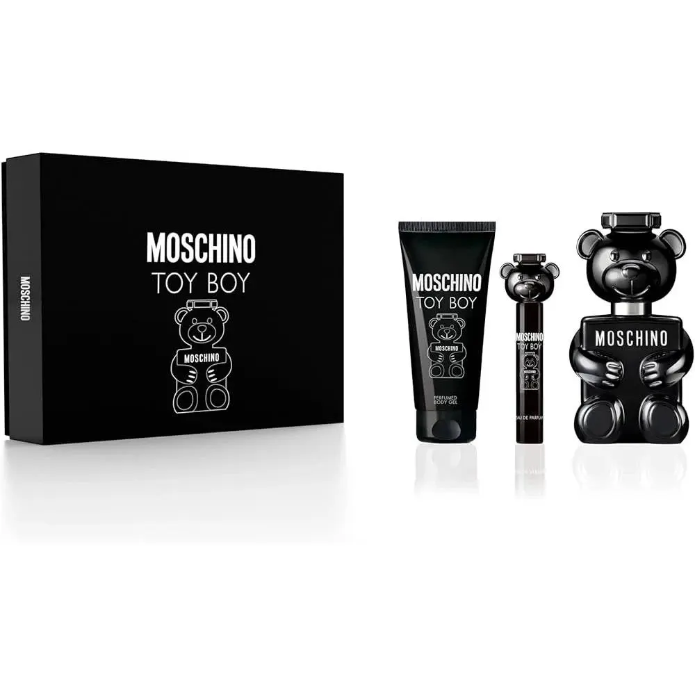 Moschino Toy Boy Eau De Parfum 3 Piece Gift Set 3.4oz Edp 0.3oz Travel Spray