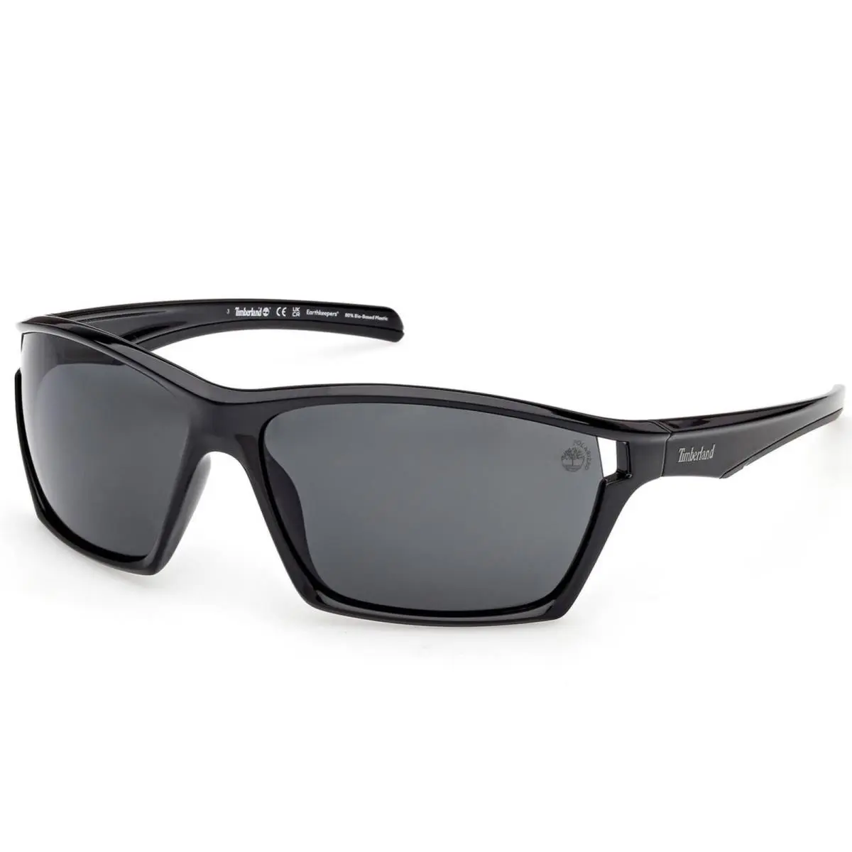 Timberland Men`s Sunglasses Shiny Black Wraparound Full Rim Frame TB00055 6601D