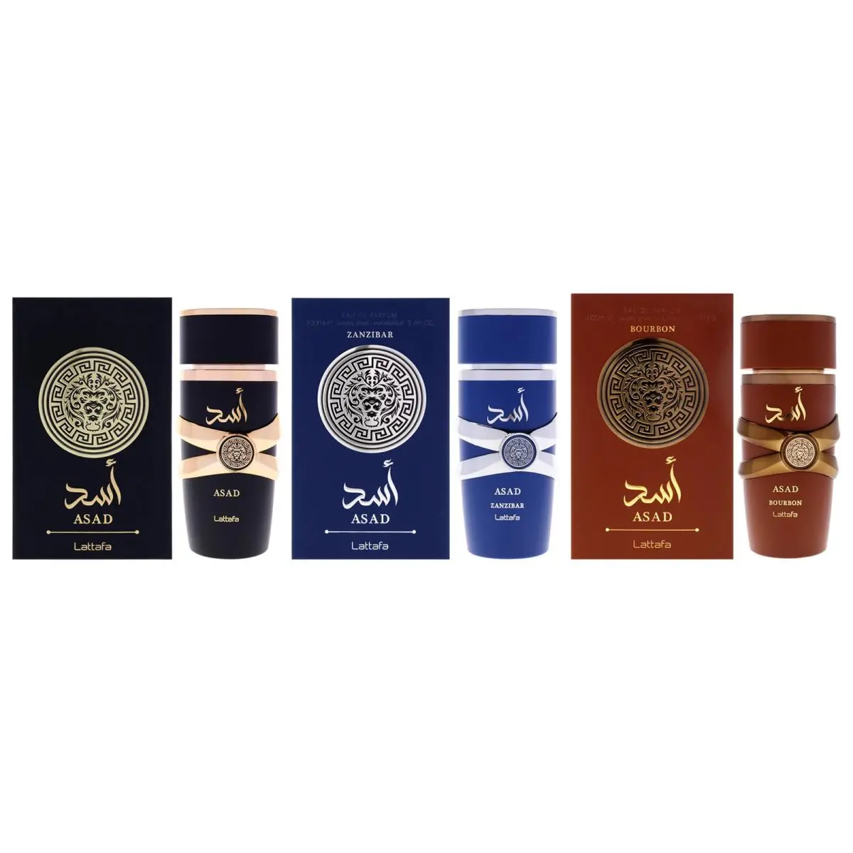Asad Kit by Lattafa For Unisex - 3 Pc Kit 3.4oz Edp Spray