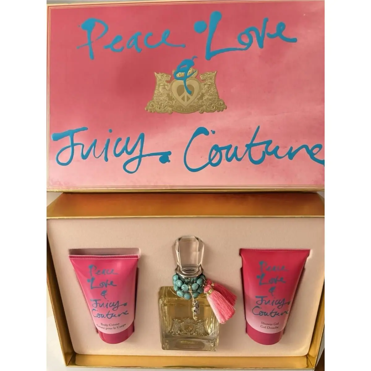 Peace Love  3pc Set Edp 3.4oz + Lotion 4.2oz + Shower Gel 4.2oz by Juicy Couture