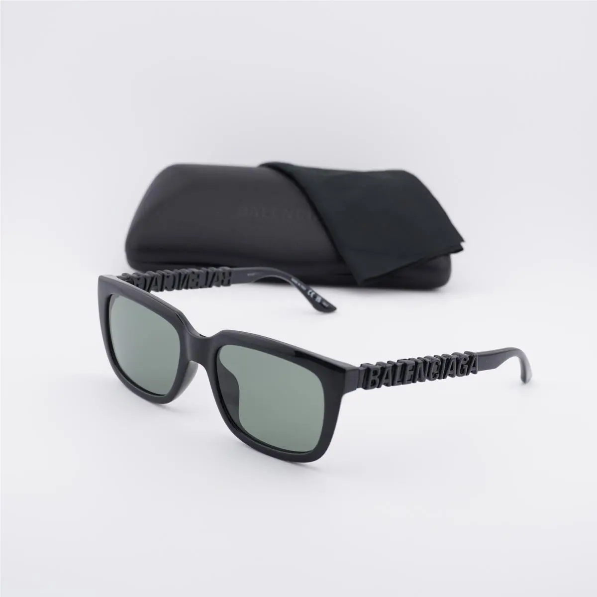 Balenciaga BB0108S 001 Black/green 56-19-145 Sunglasses
