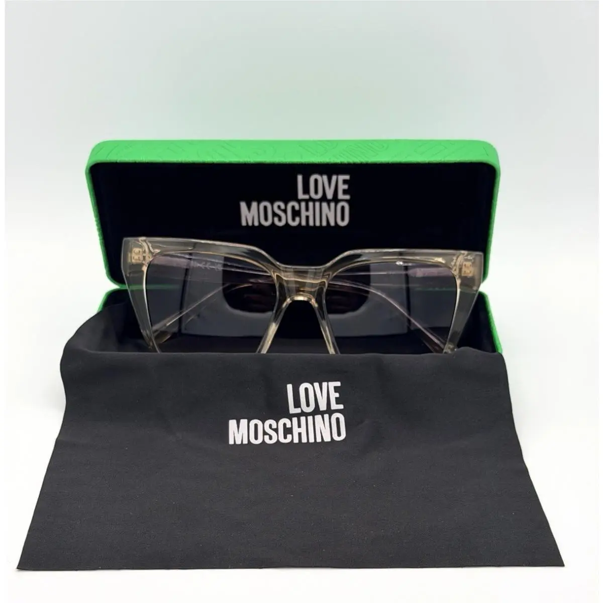 Love Moschino Transparent Gray Fuchsia Sunglasses MOL065/S 10AFF 52