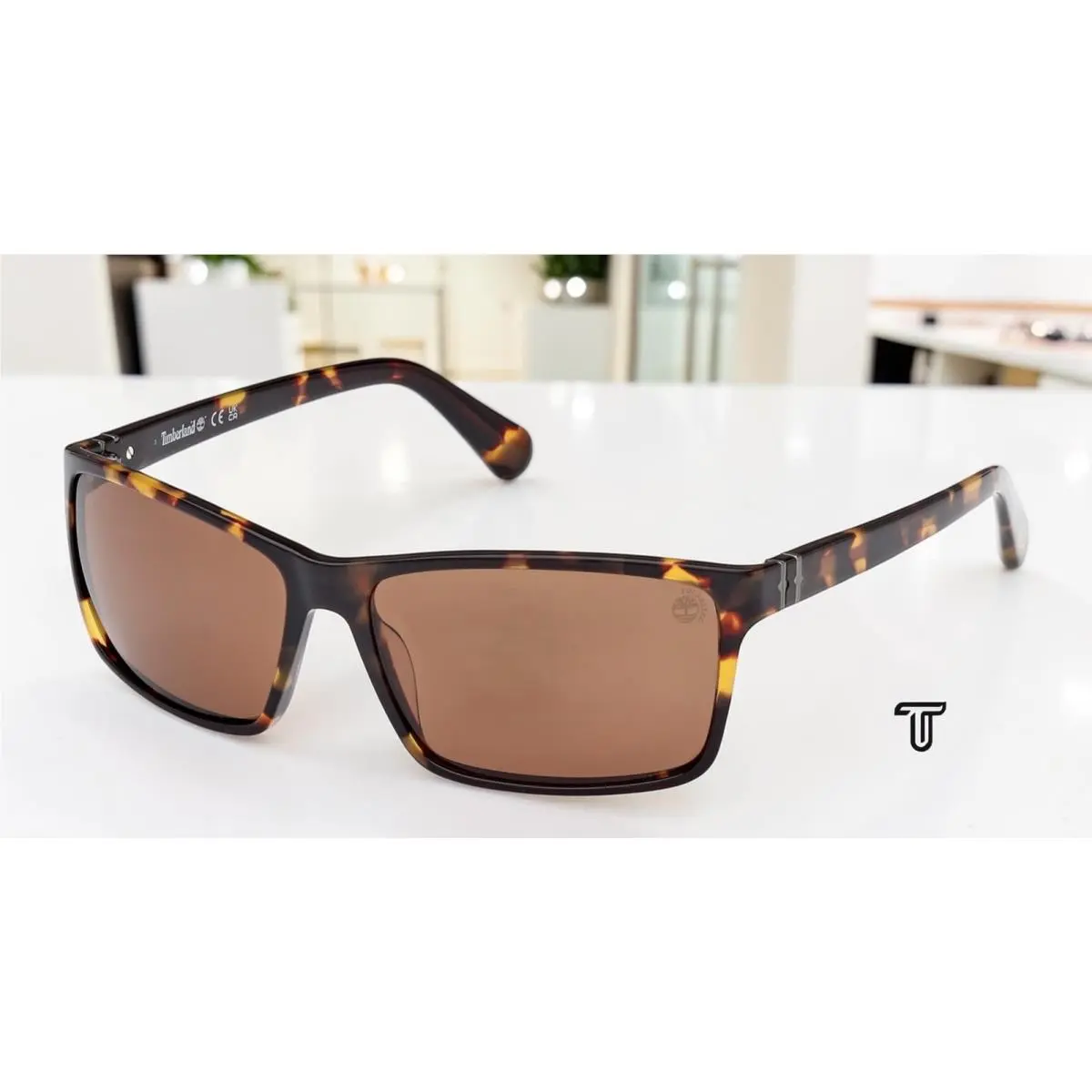 Timberland TB00032 52H Acetate Dark Havana Brown Polarized 64mm Men`s Sunglasses