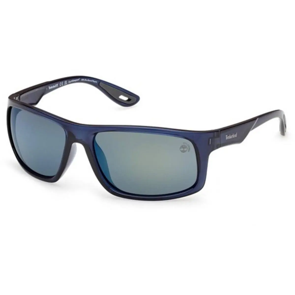 Timberland Men`s Sunglasses Shiny Blue Acetate Rectangular Frame TB00034 6290D