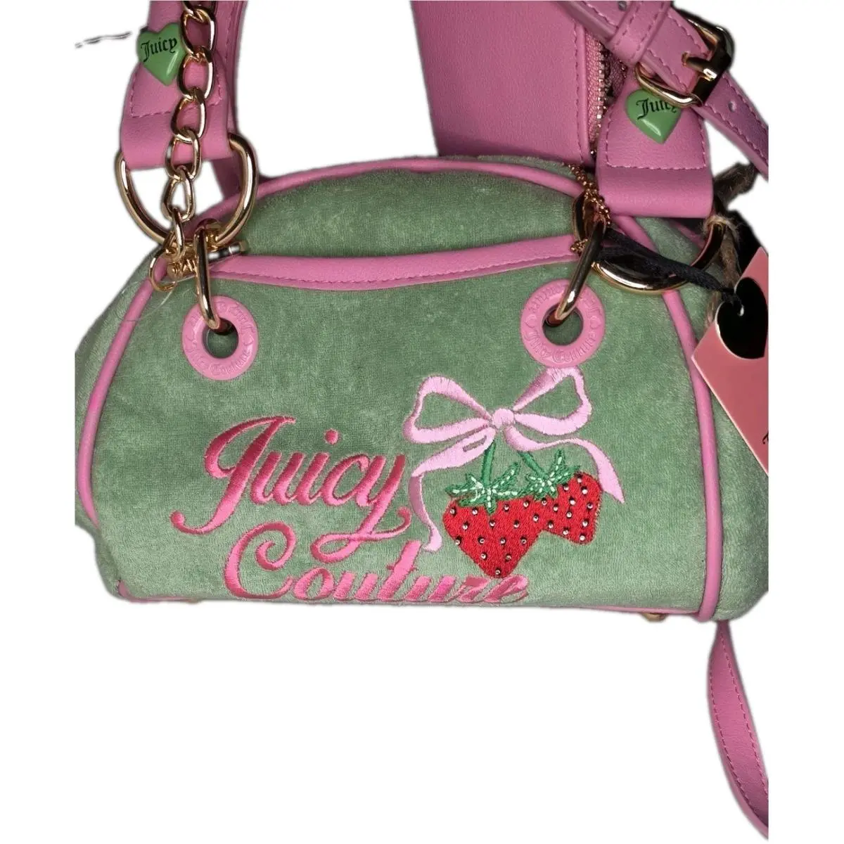 Juicy Couture Shoulder Bag Green Pink