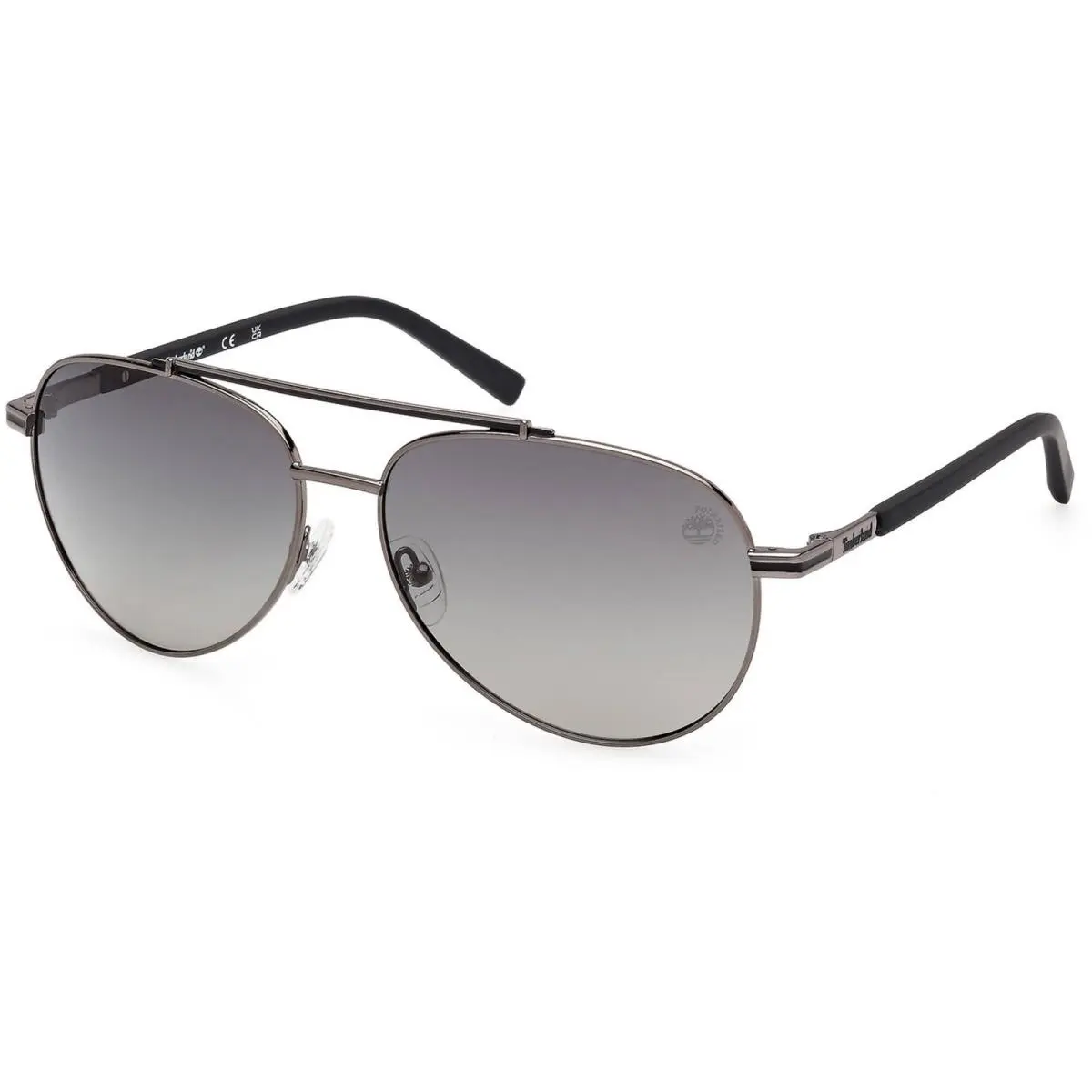 Timberland Men`s Sunglasses Shiny Gunmetal Metal Aviator Frame TB00039 6008D