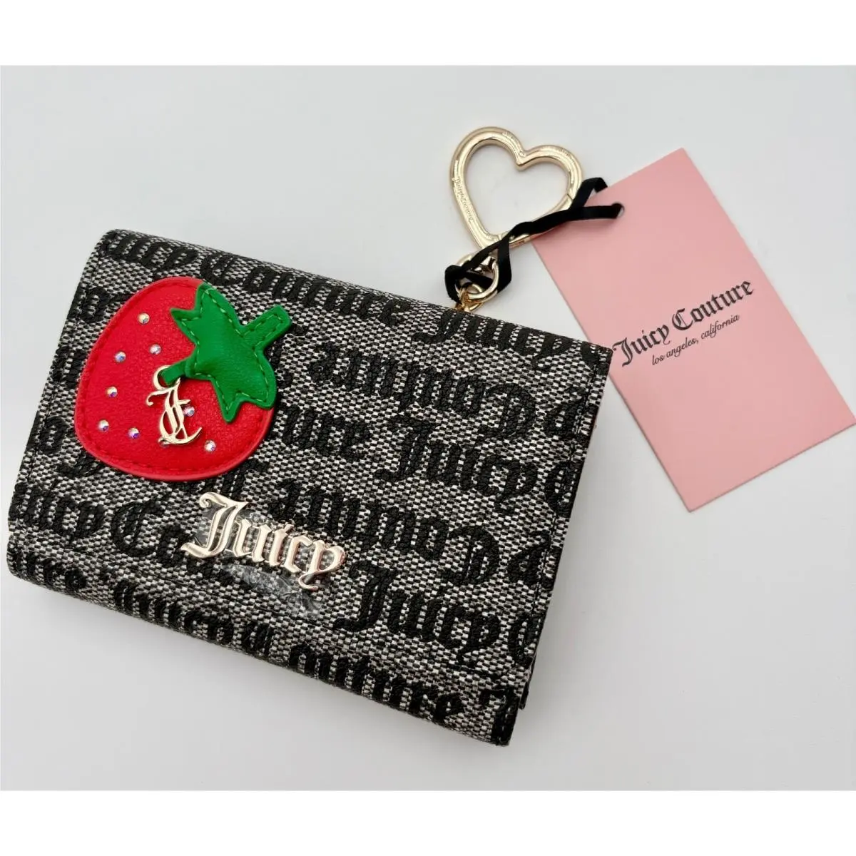 Juicy Couture Freshly Picked Double Sided Trifold Strawberry Wallet