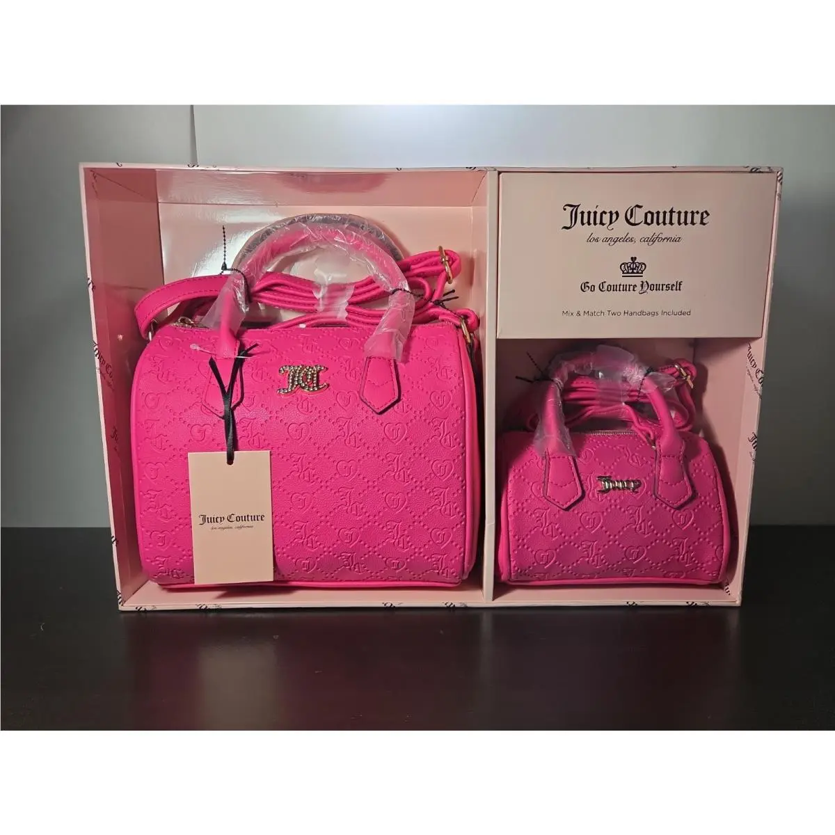 Hot Pink Mommy Me Matching Bag Free Love Satchel Gift Set by Juicy Couture