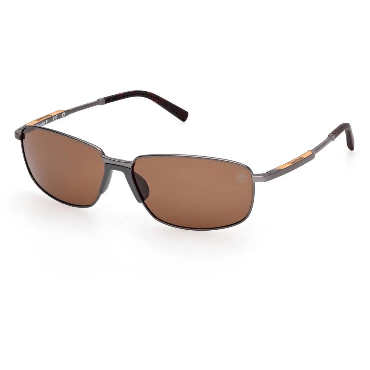 Timberland Men`s Sunglasses Matte Gunmetal Metal Rectangular Frame TB00041 6109H