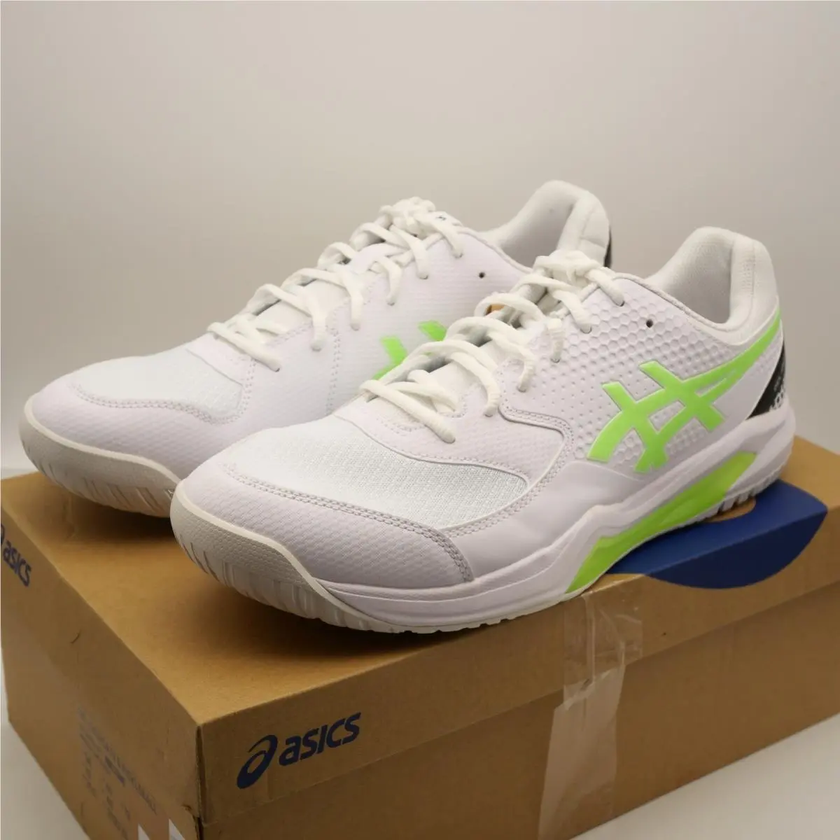 Asics Men`s 14 Gel-dedicate 8 Shoes Sneakers White Lime Pickleball Tennis