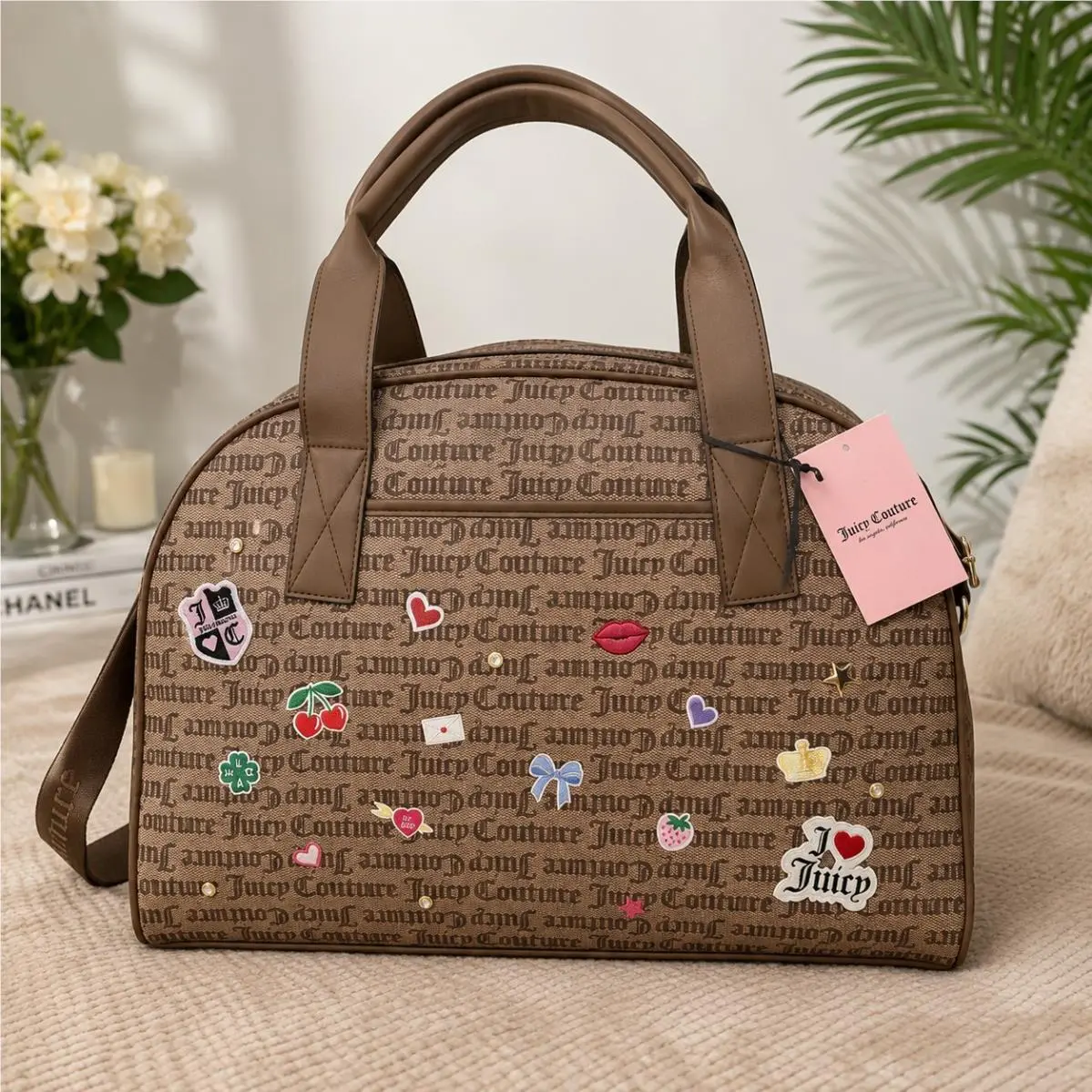 All Things Juicy Dome Chestnut Chino Weekender Duffle Bag by Juicy Couture