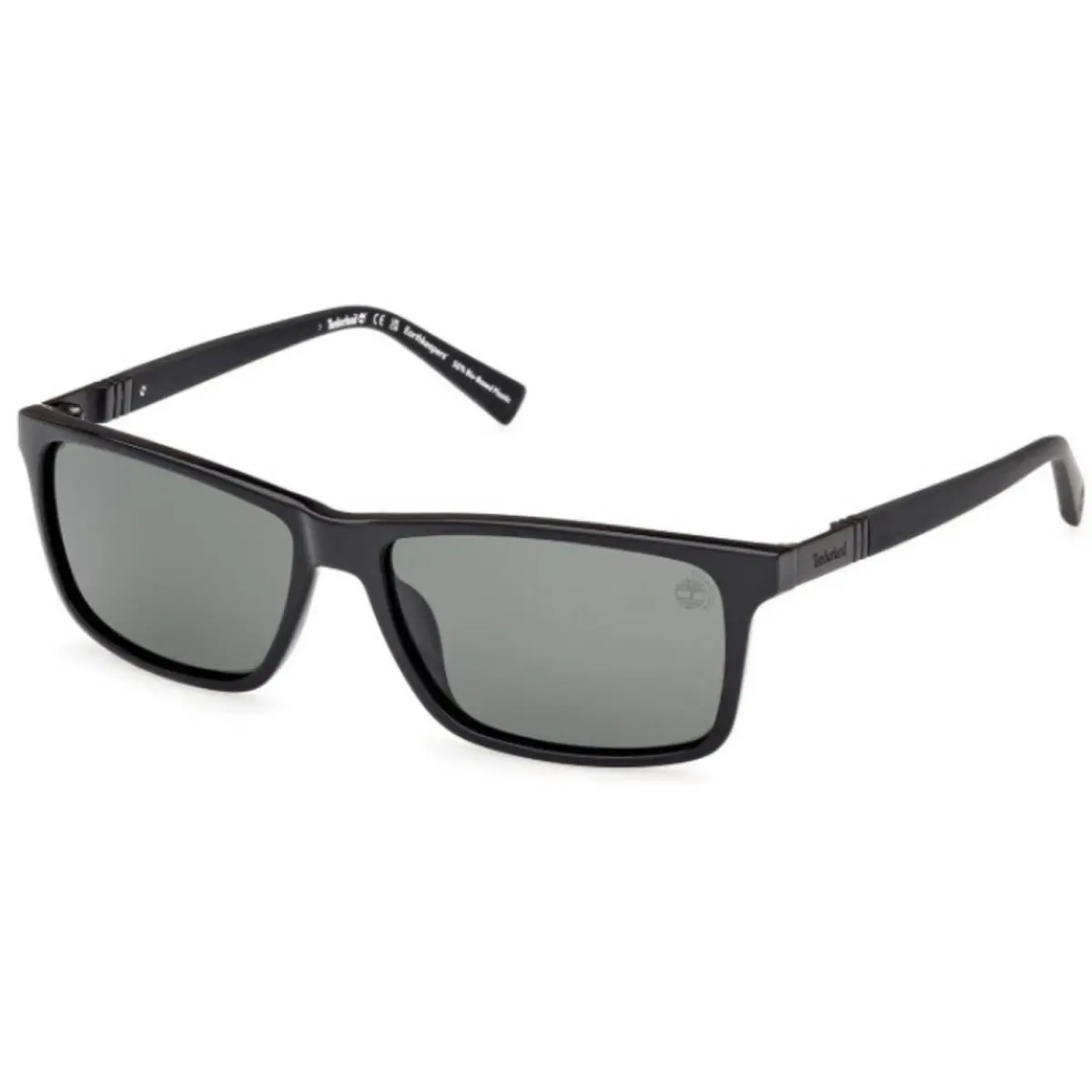 Timberland Men`s Sunglasses Shiny Black Rectangular Full Rim Frame TB00019 5801R
