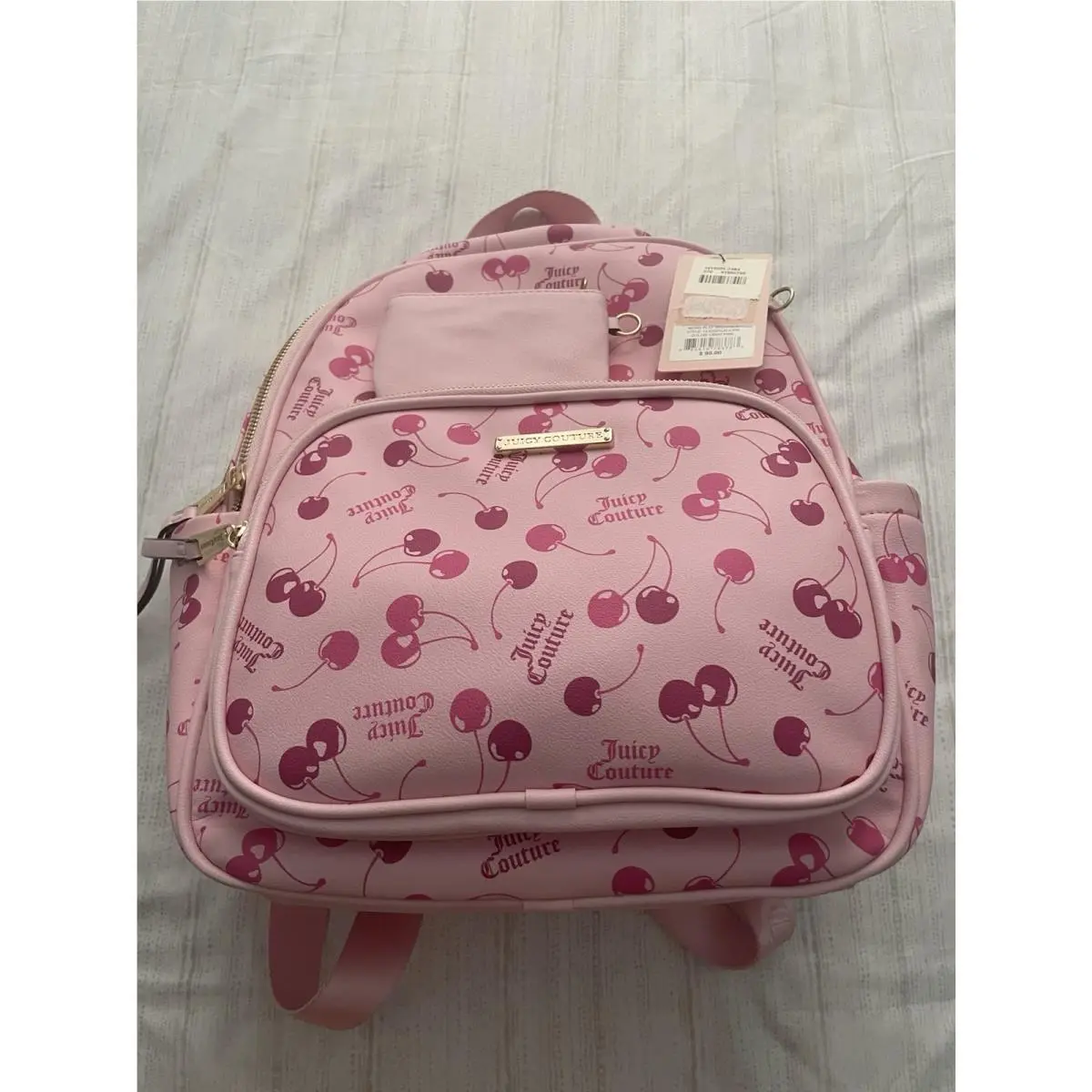 Pink Cherry Print Mini Backpack with Gold Hardware by Juicy Couture