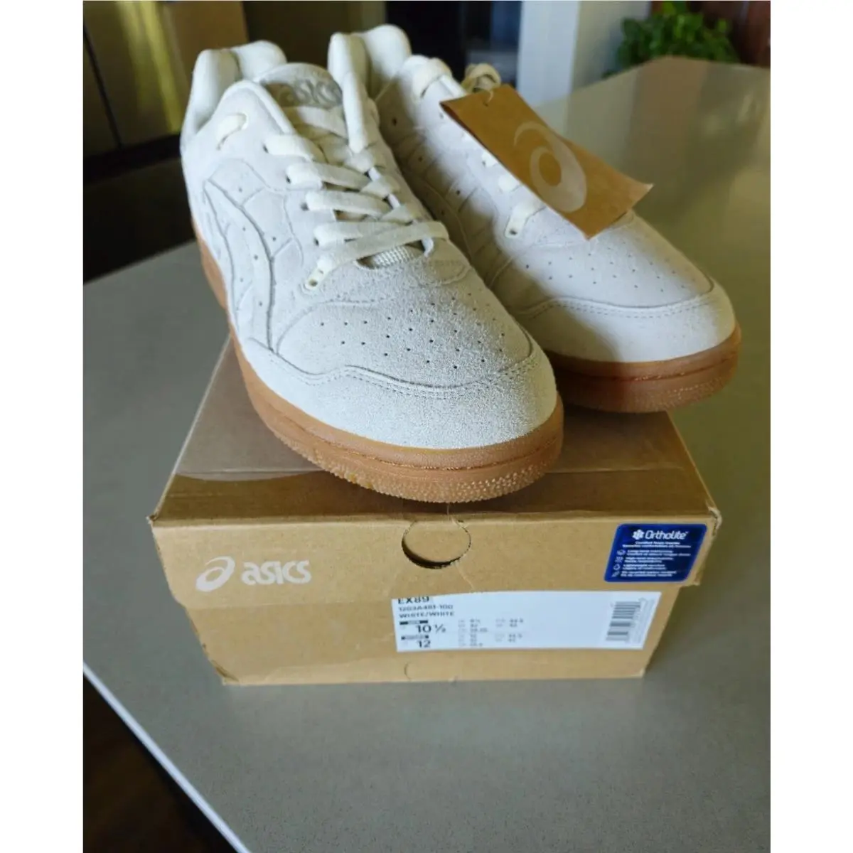 Asics EX89 Mens Size 10.5 White Suede Gum Sole 1203A481-100 Gum Pack Rare