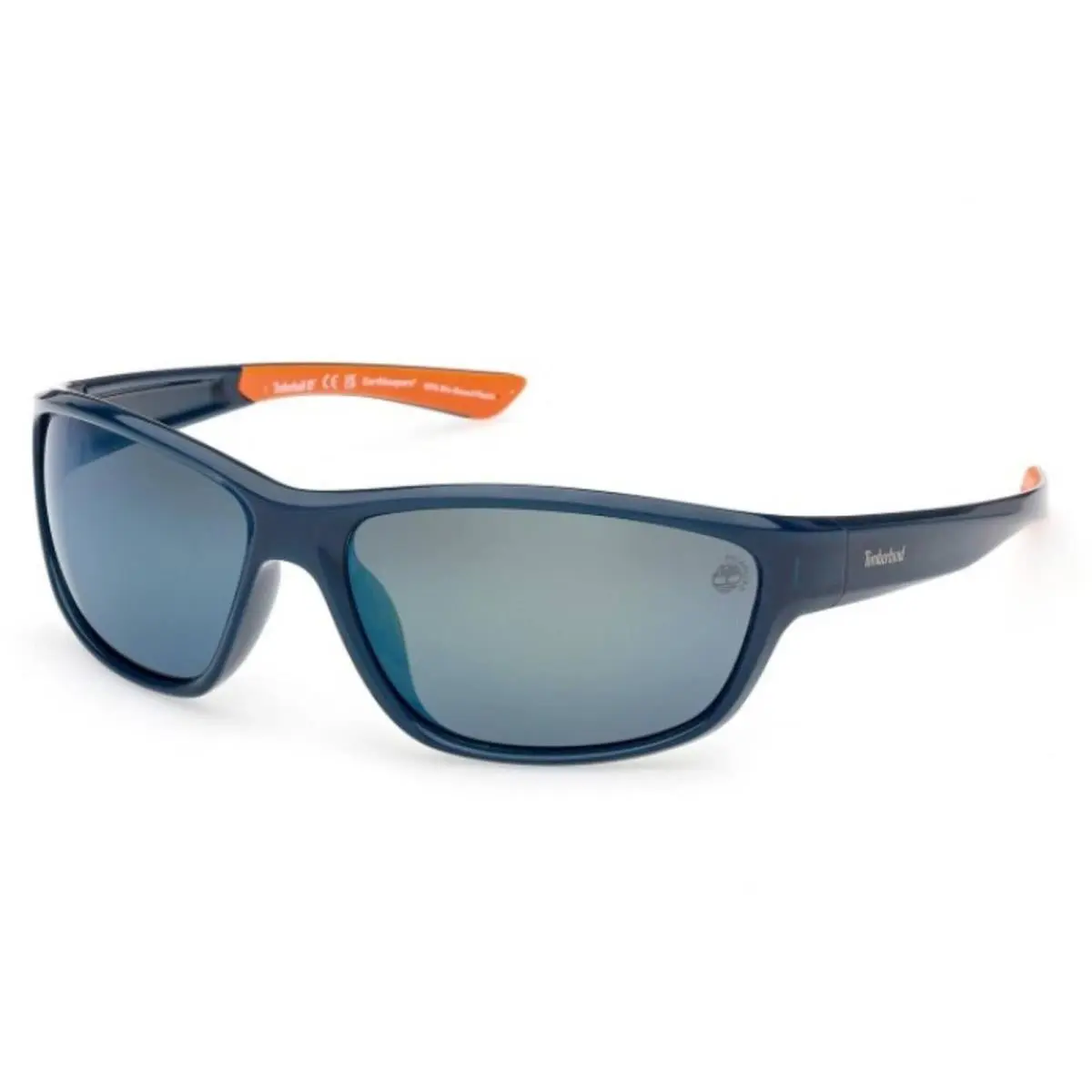 Timberland Men`s Sunglasses Shiny Blue Rectangular Full Rim Frame TB00024 6490R