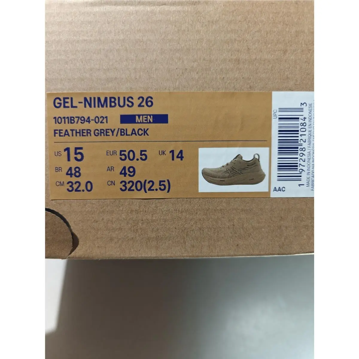 Asics shoes - Gel Nimbus 26 - Gel Nimbus - 1011B794-021 - Feather Grey (UPC: 197298210843) 0