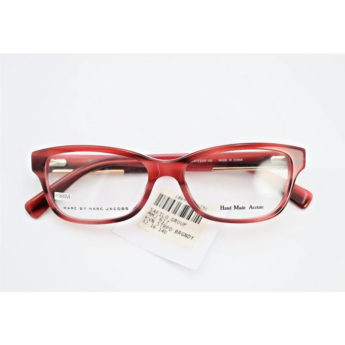 Marc BY Marc Jacobs Mmj 617 Kvn Striped Red 52-16-140 Eyeglass Frames Flex Hinge