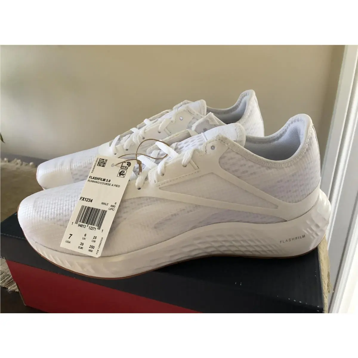 Reebok Flashfilm 3.0 Men`s Running Shoes White Size 7