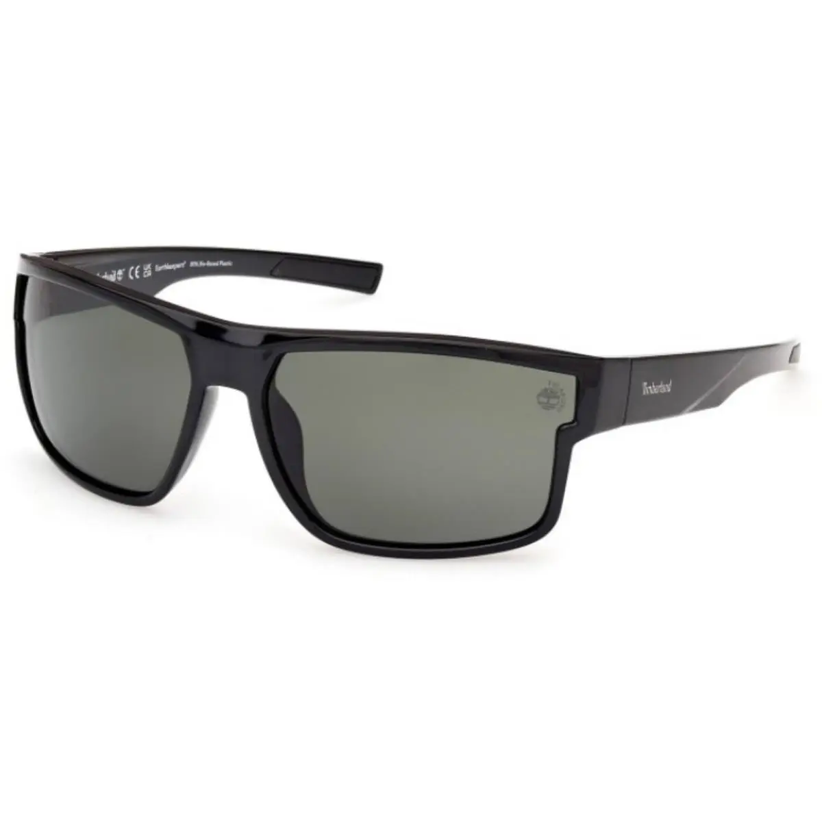 Timberland Men`s Sunglasses Shiny Black Rectangular Full Rim Frame TB00016 6501R
