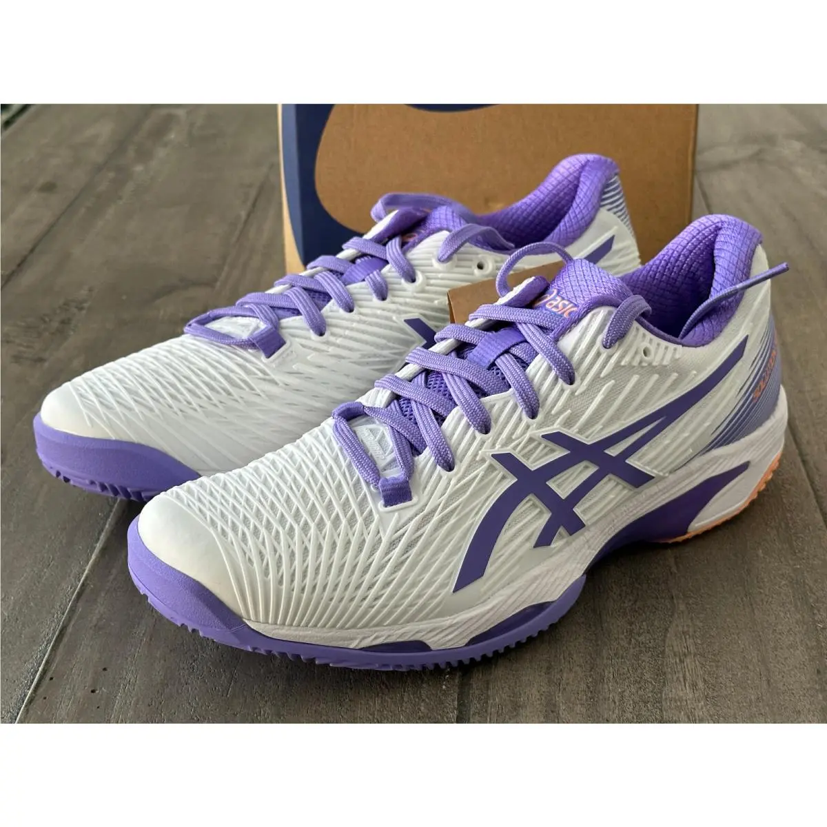 Asics Solution Speed FF 2 Clay Women`s Size US 9 Athletic Shoes White/amethyst