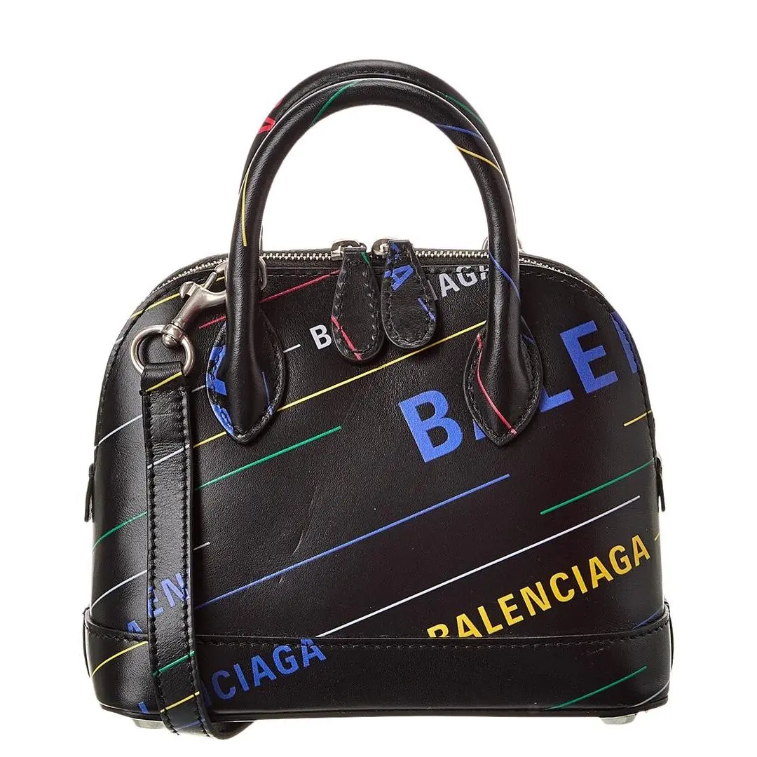 Balenciaga Ville Allover Xxs Leather Top Handle Tote Pre-loved