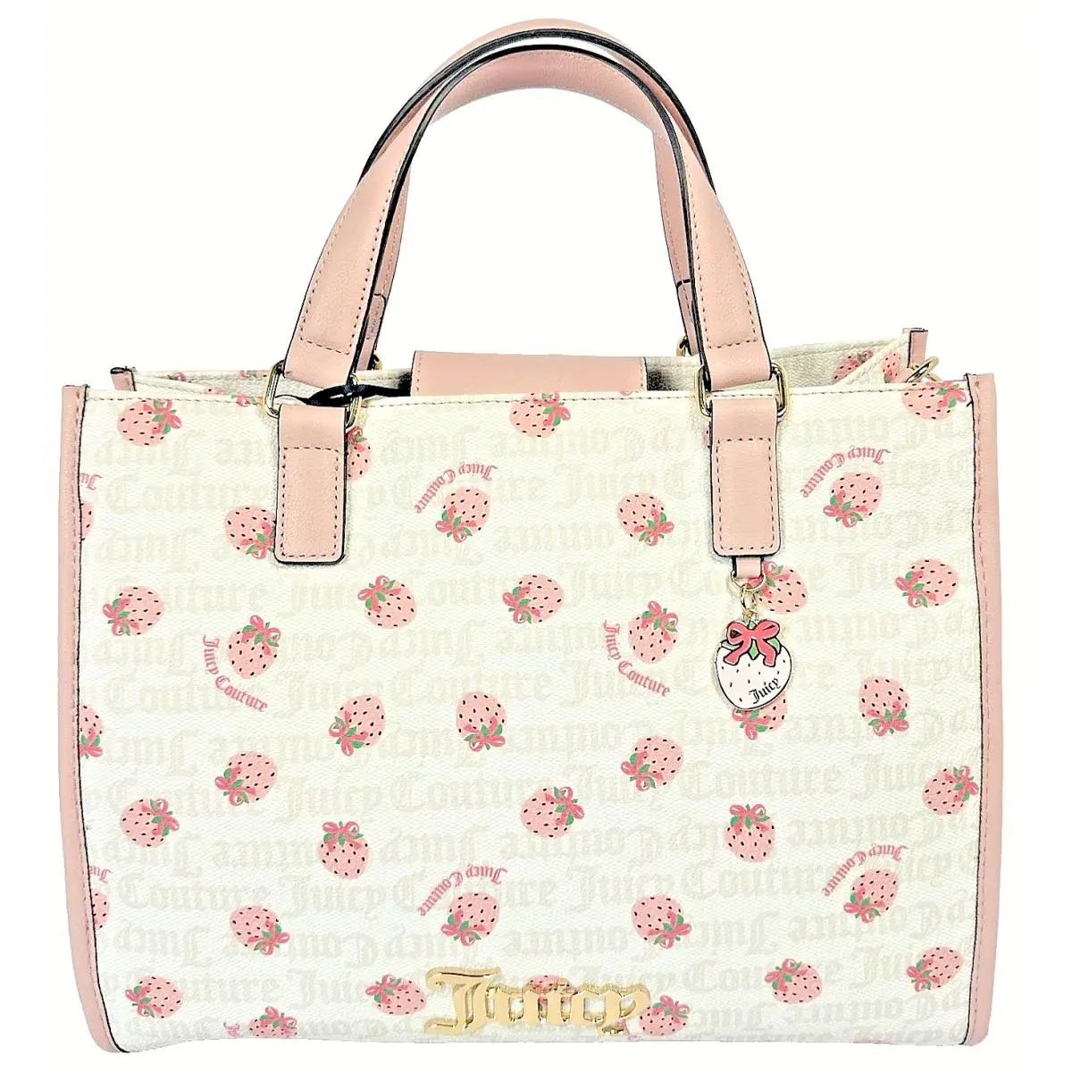 Juicy Couture Strawberry Tote Bag Pink White Berry Sweet Shoulder Bag Coquette