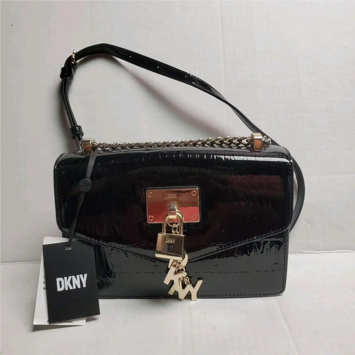 Dkny Elissa Small Shoulder Bag Black W/gold Accents Retail R333XC81