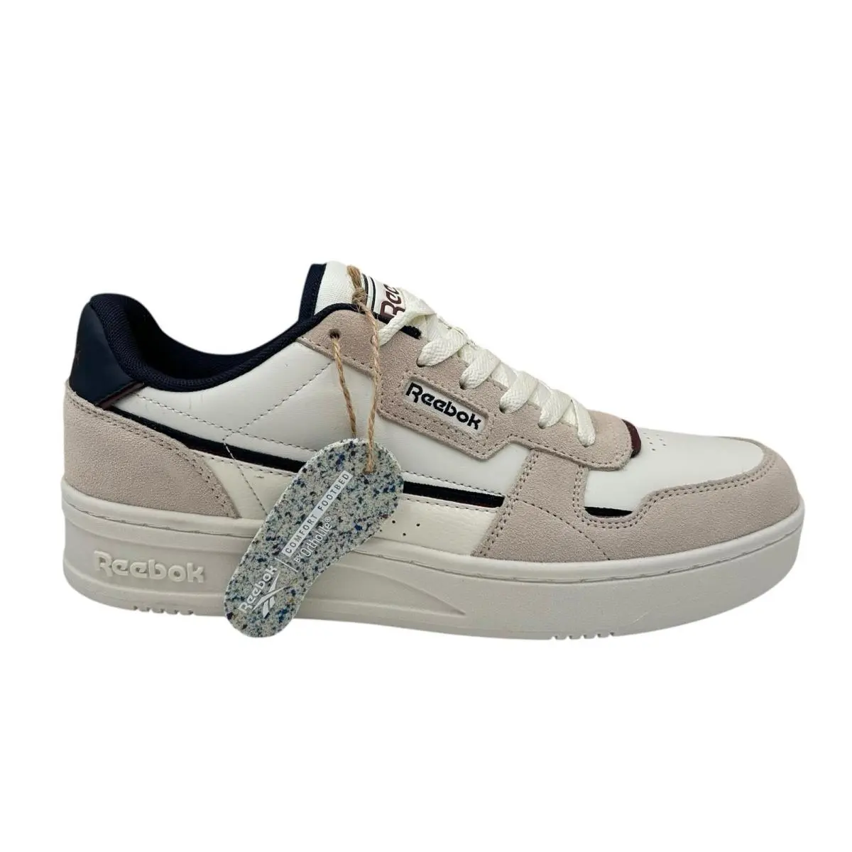 Reebok Court Chaos Mens Classic Style Sneakers Size 10 White/navy Suede Leather