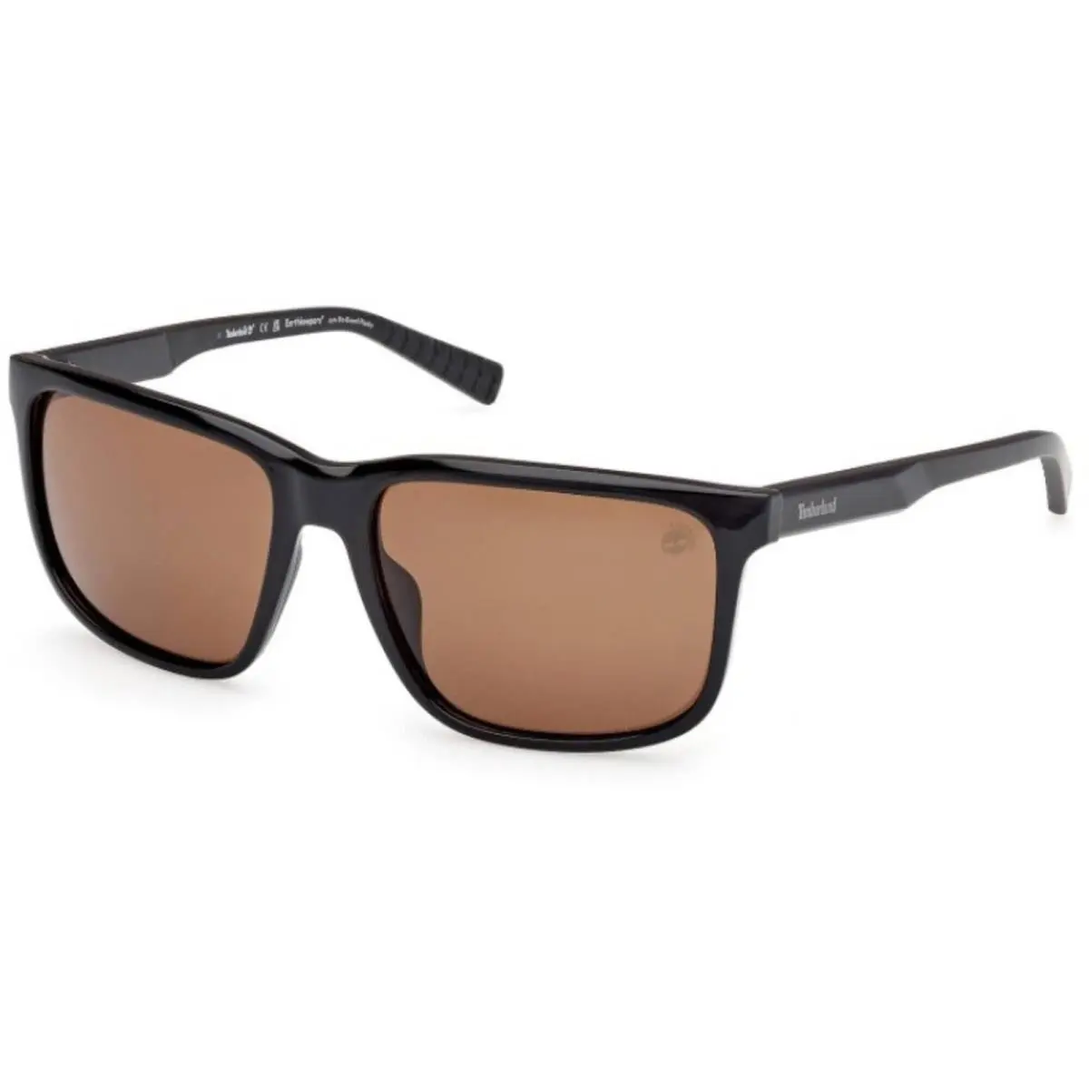 Men`s Sunglasses Shiny Black Injected Plastic Square TB00037 5901H by Timberland