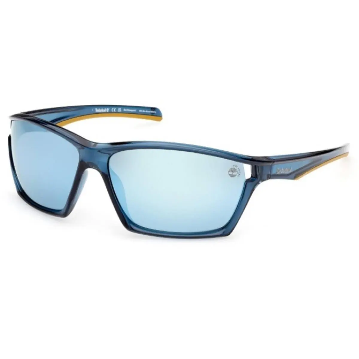 Timberland Men`s Sunglasses Shiny Blue Wraparound Full Rim Frame TB00055 6690D