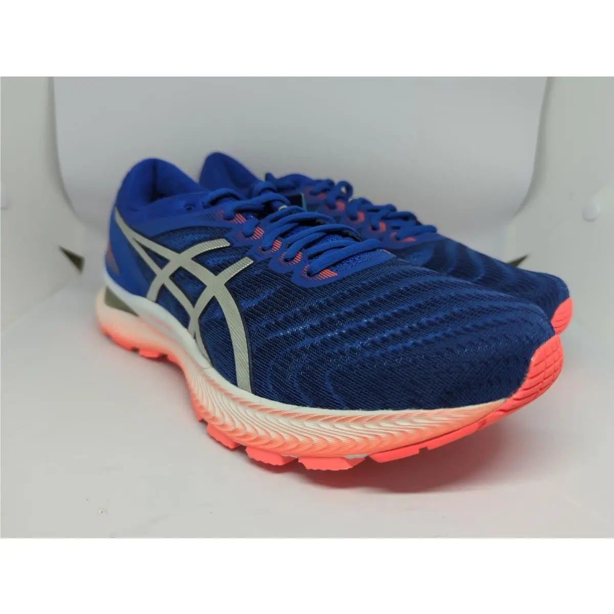 Asics Gel Nimbus 22 Mens Tuna Blue Pure Silver Sz 9.5 1011A680-403