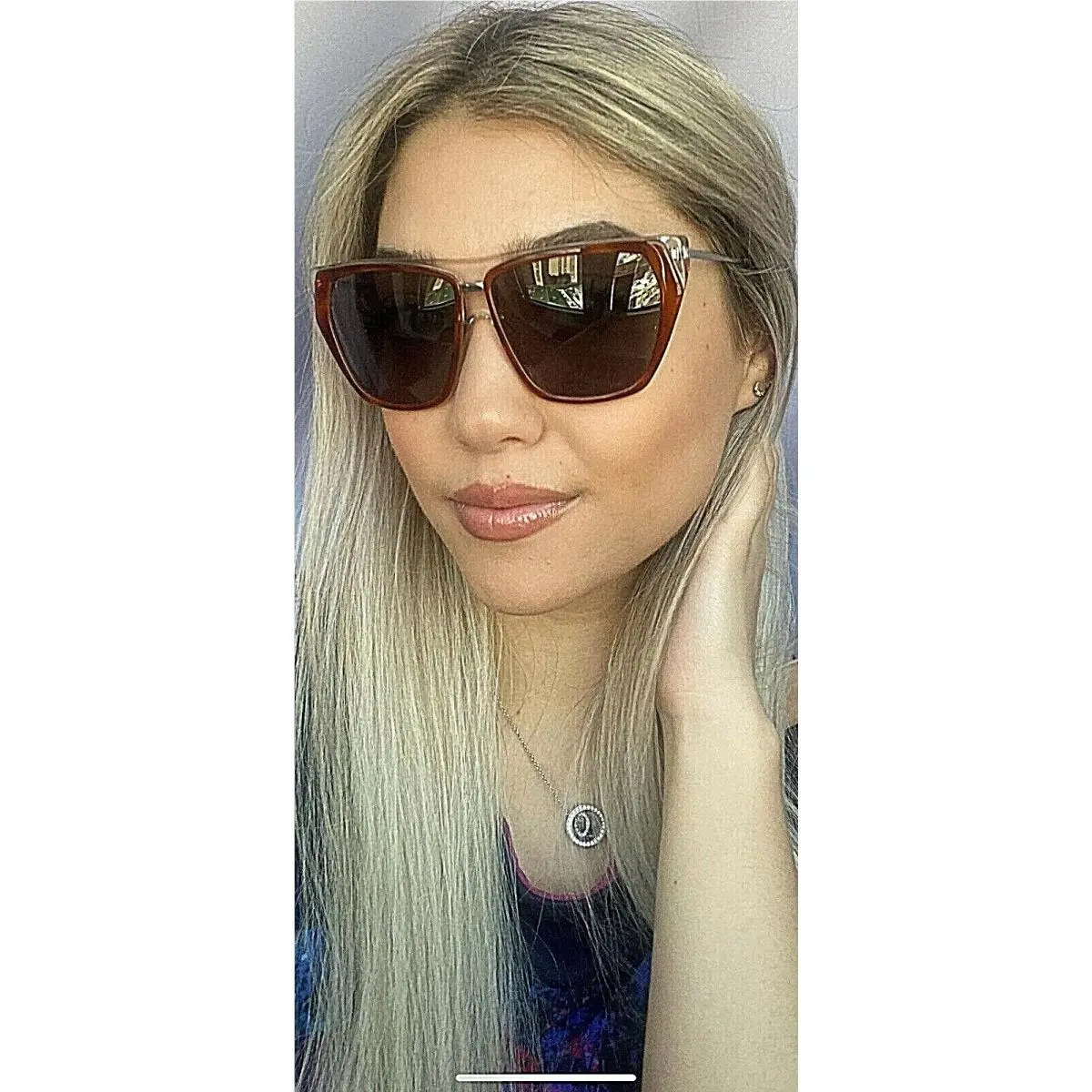 Balenciaga BA 105 56N 58mm Brown Clear Oversized Women`s Sunglasses Iii