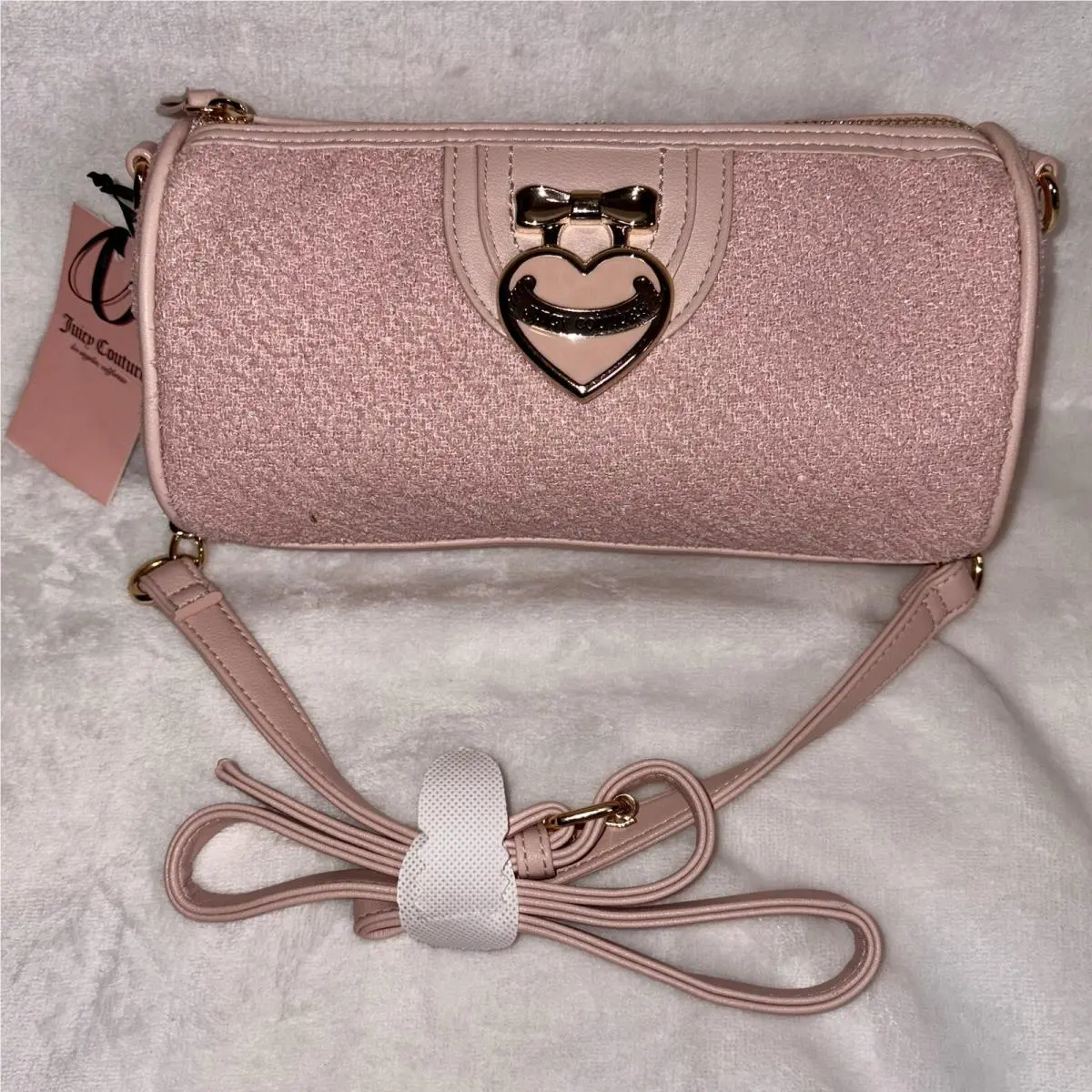 Juicy Couture Pink Clay Precious Moments Roll Bag Bow Mini Crossbody