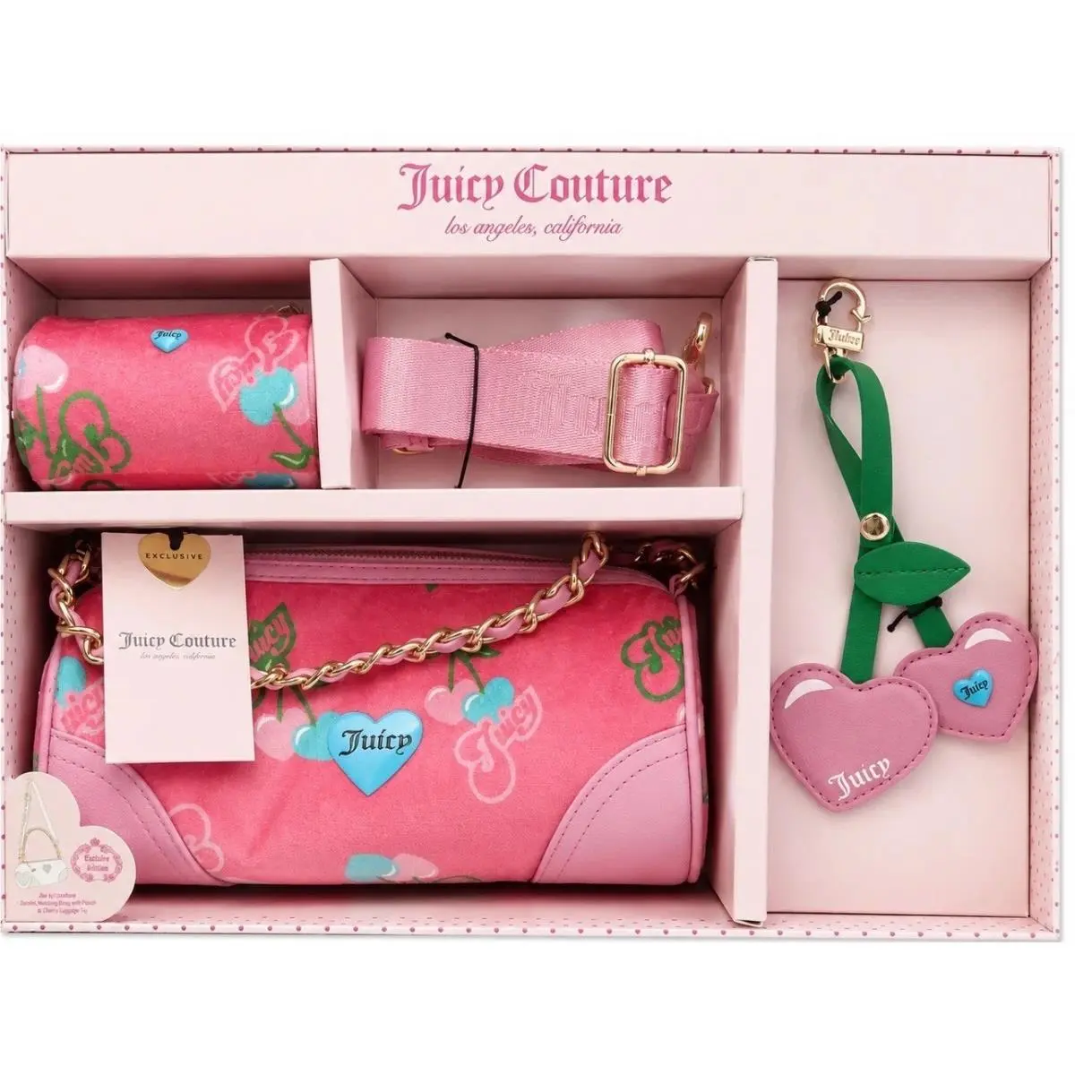 Heritage Cherry Barrel Bag Box Set - Limited Edition Pink Lemonade by Juicy Couture