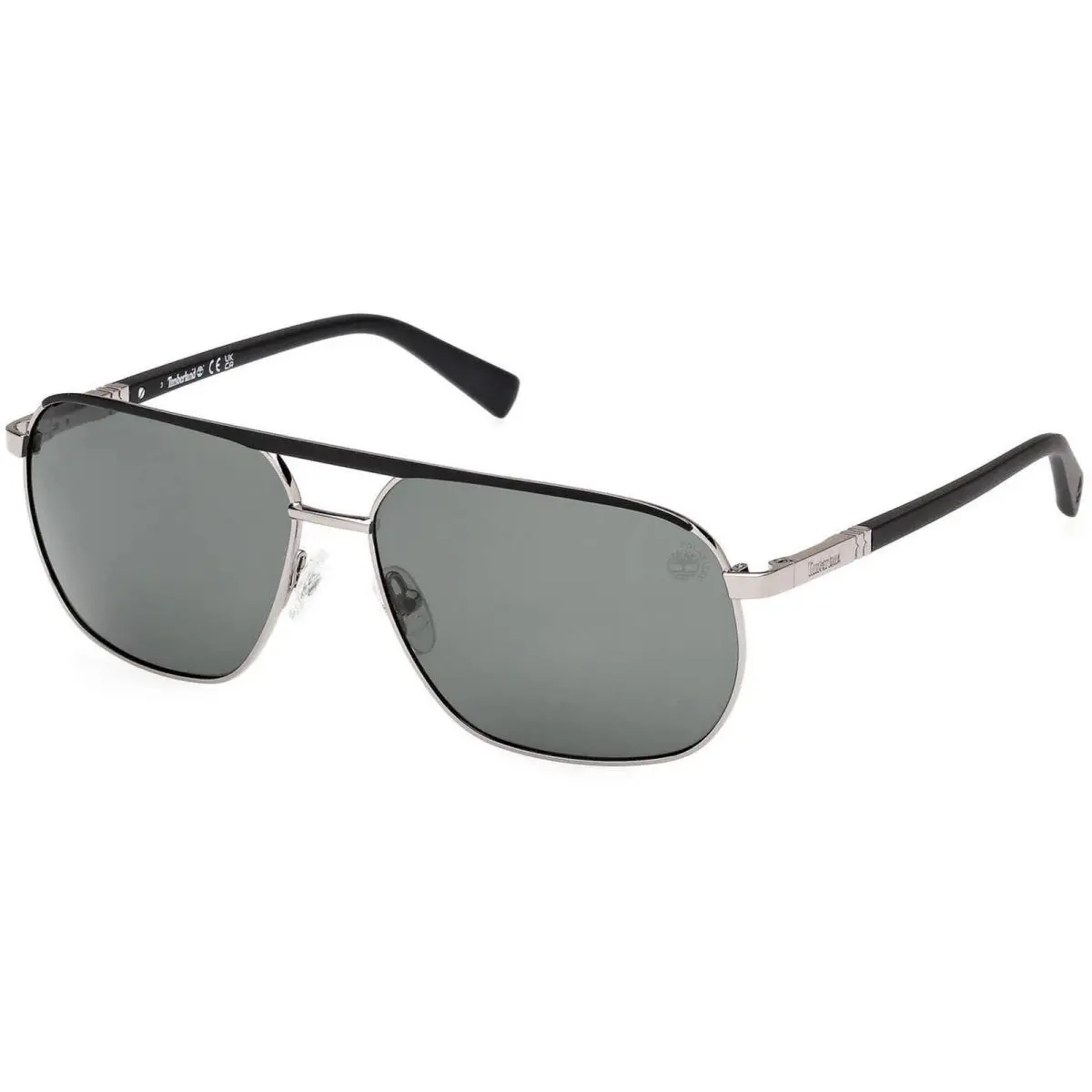 Timberland Men`s Sunglasses Shiny Gunmetal Metal Pilot Full Rim TB00027 6008R