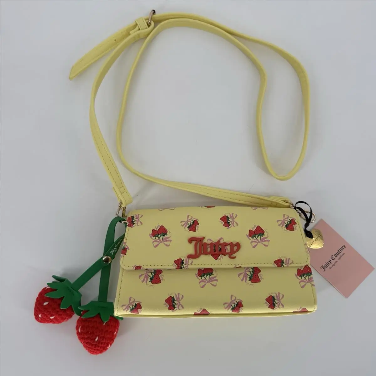 Juicy Couture Sweet Strawberry Crossbody Bag Yellow Red Berry Coquette