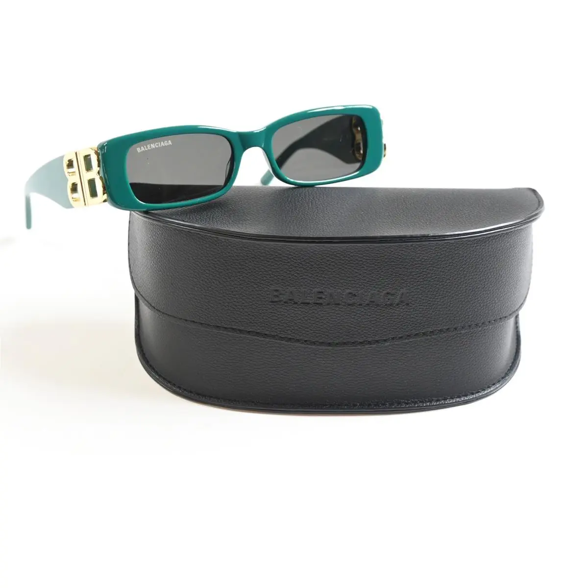 Balenciaga BB0096S 006 Womens Sunglasses Green/gold 51mm