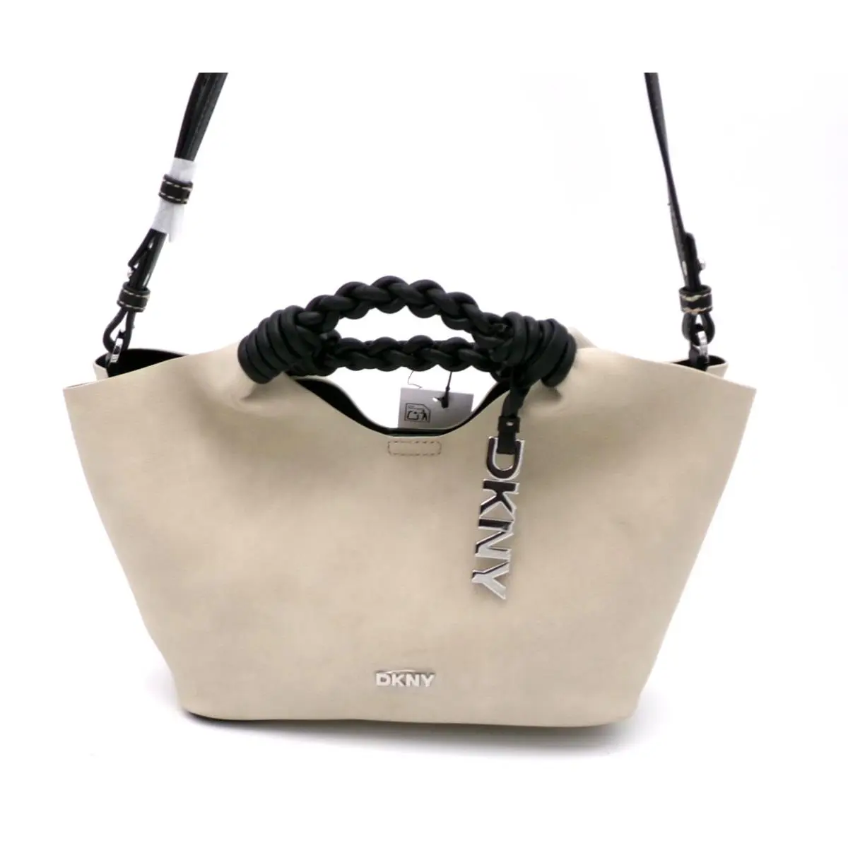 Dknylight Taupe Tote Shoulder Bag Braided Handles Crossbody R53AMM60