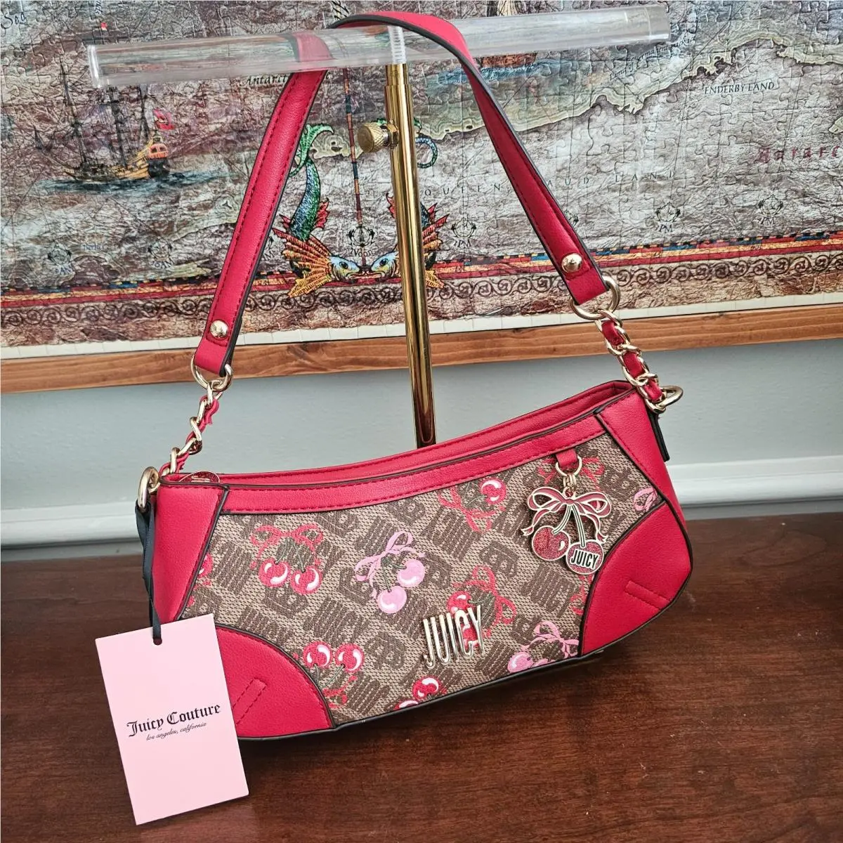 Juicy by Juicy Couture Cherry Darlin Shoulder Bag Chestnut Chino/cherry